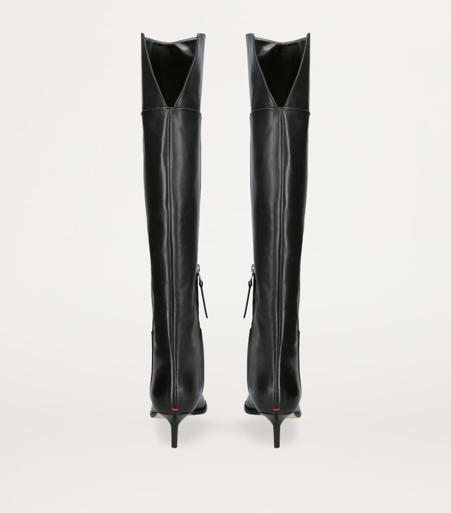 aeyde Leather Zsazsa Over-The-Knee Boots 55 Black Image 2