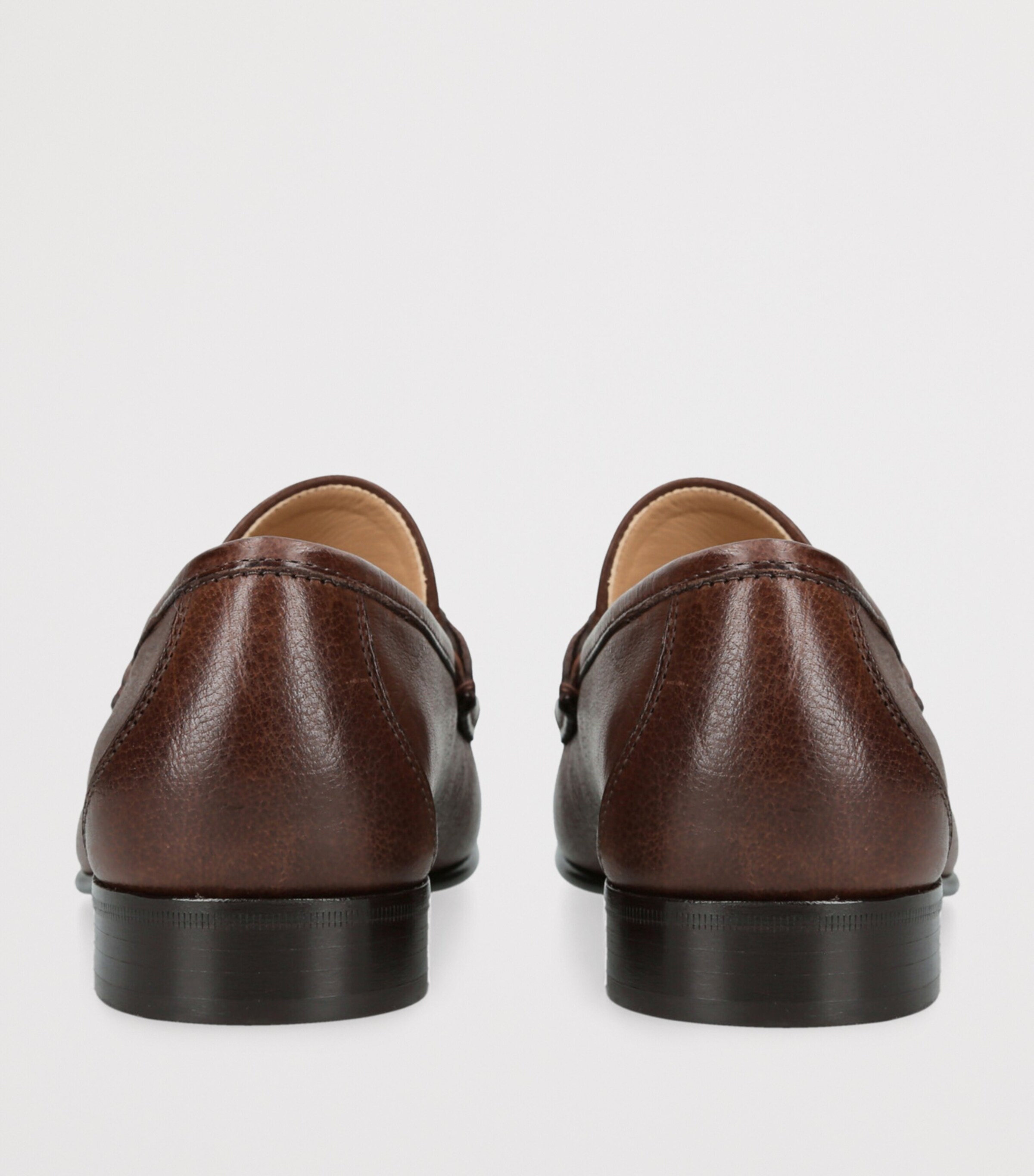 Valentino Garavani Mens Leather VLogo Loafers Mid Brown Image 2