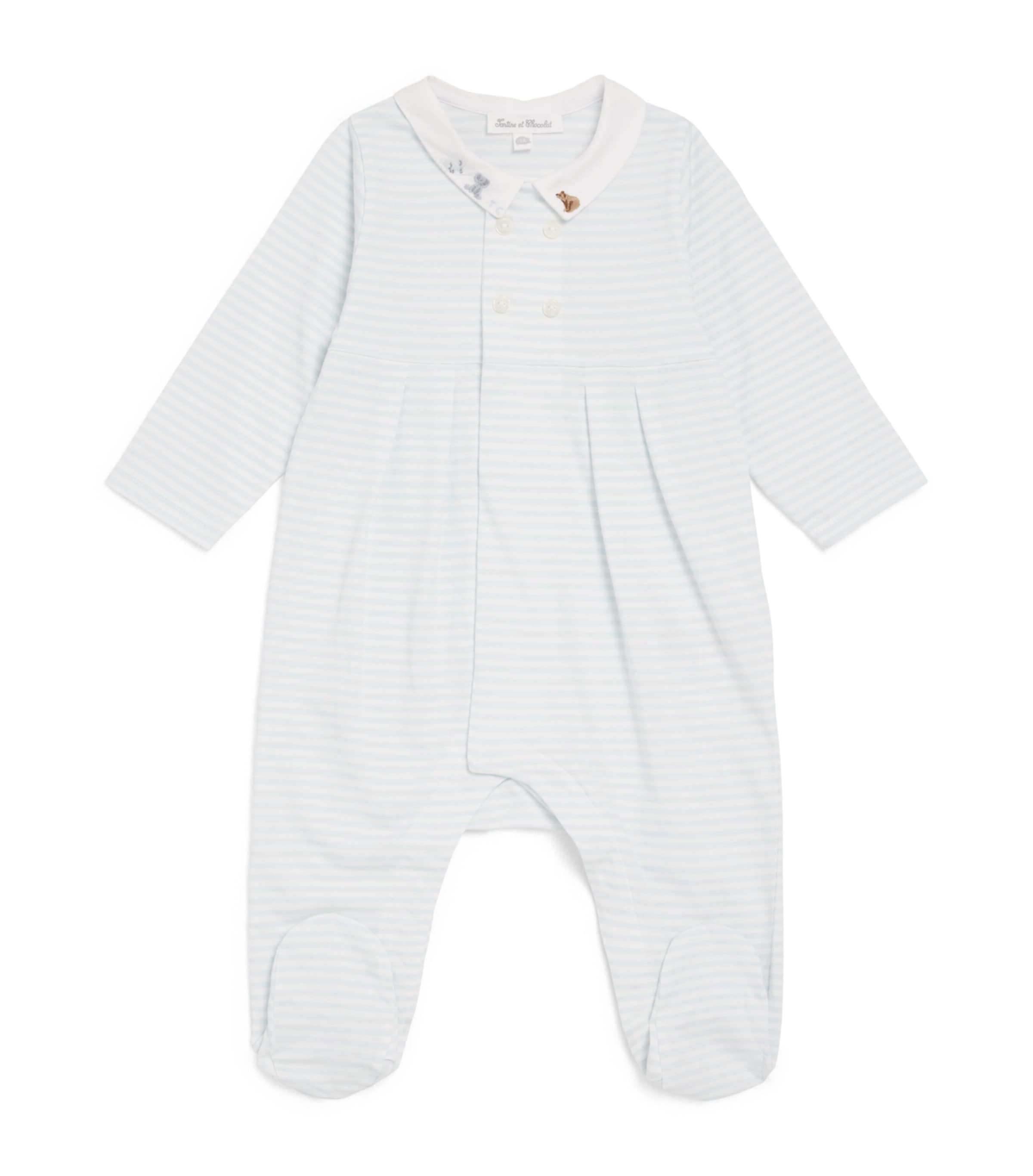 Tartine et Chocolat Embroidered Collar All-In-One (0-18 Months) Ciel Image 1