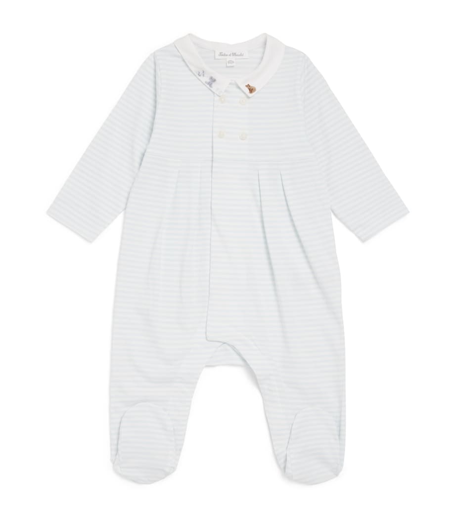 Tartine et Chocolat Embroidered Collar All-In-One (0-18 Months) Ciel Image 1