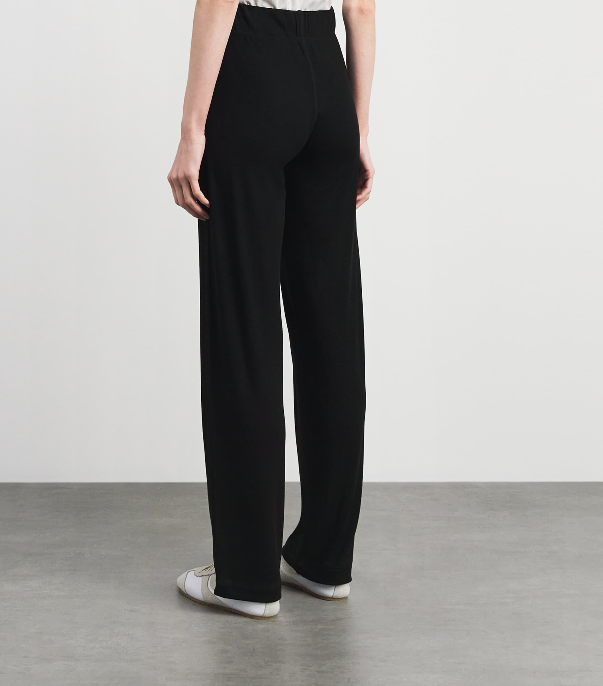 ÉTERNE Womens Cotton-Modal Ribbed Sweatpants Black Image 5