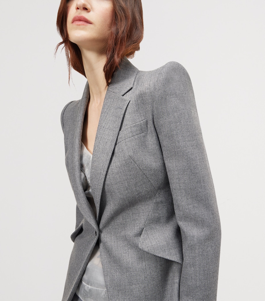 McQueen Womens Wool Single-Breasted Blazer Image 4