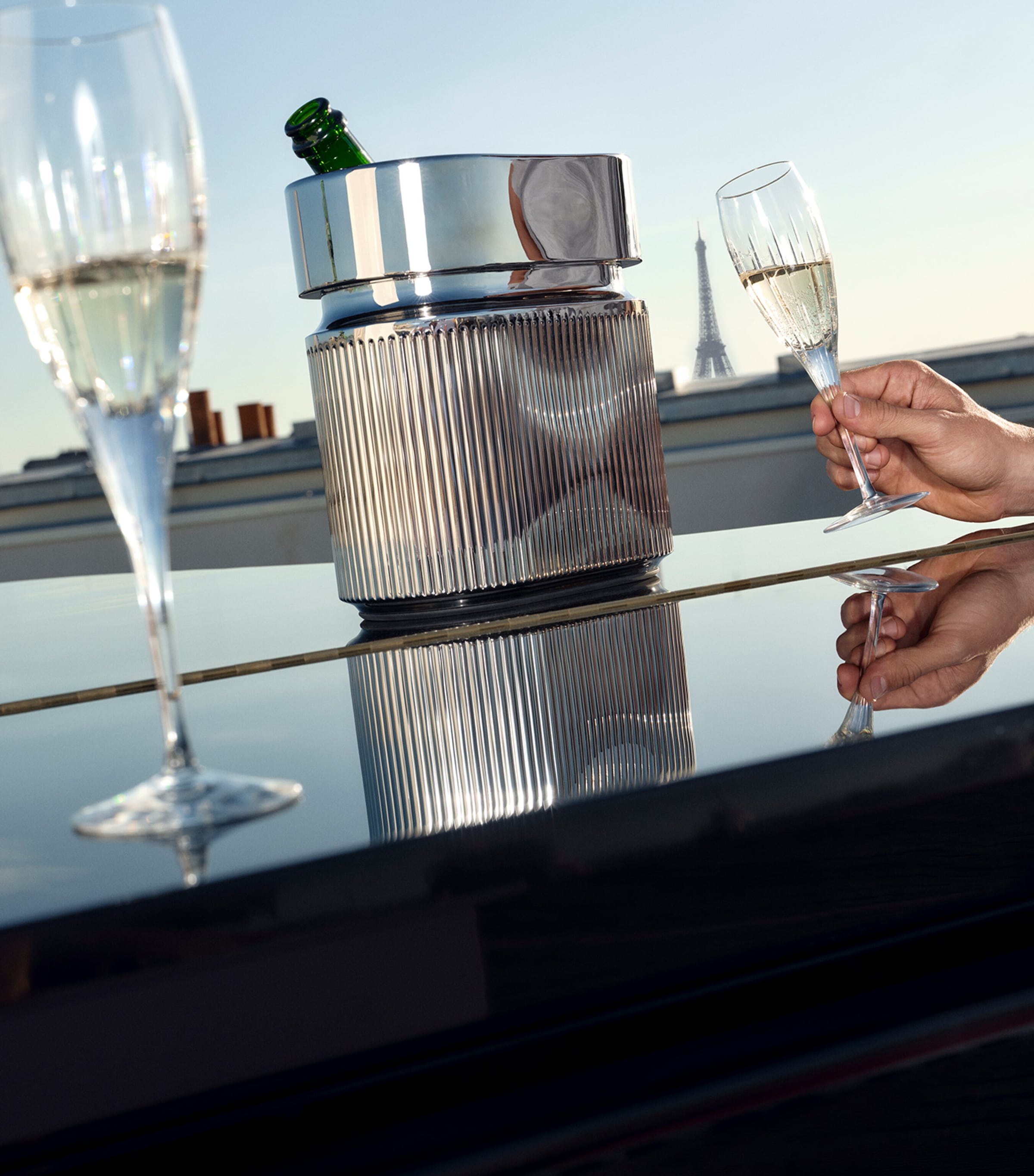 Christofle Stainless Steel Club 30 Champagne Bucket Silver Image 2