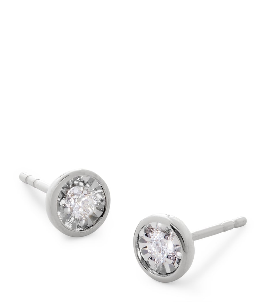 Monica Vinader Sterling Silver and Diamond Stud Earrings Sterling Silver Image 1