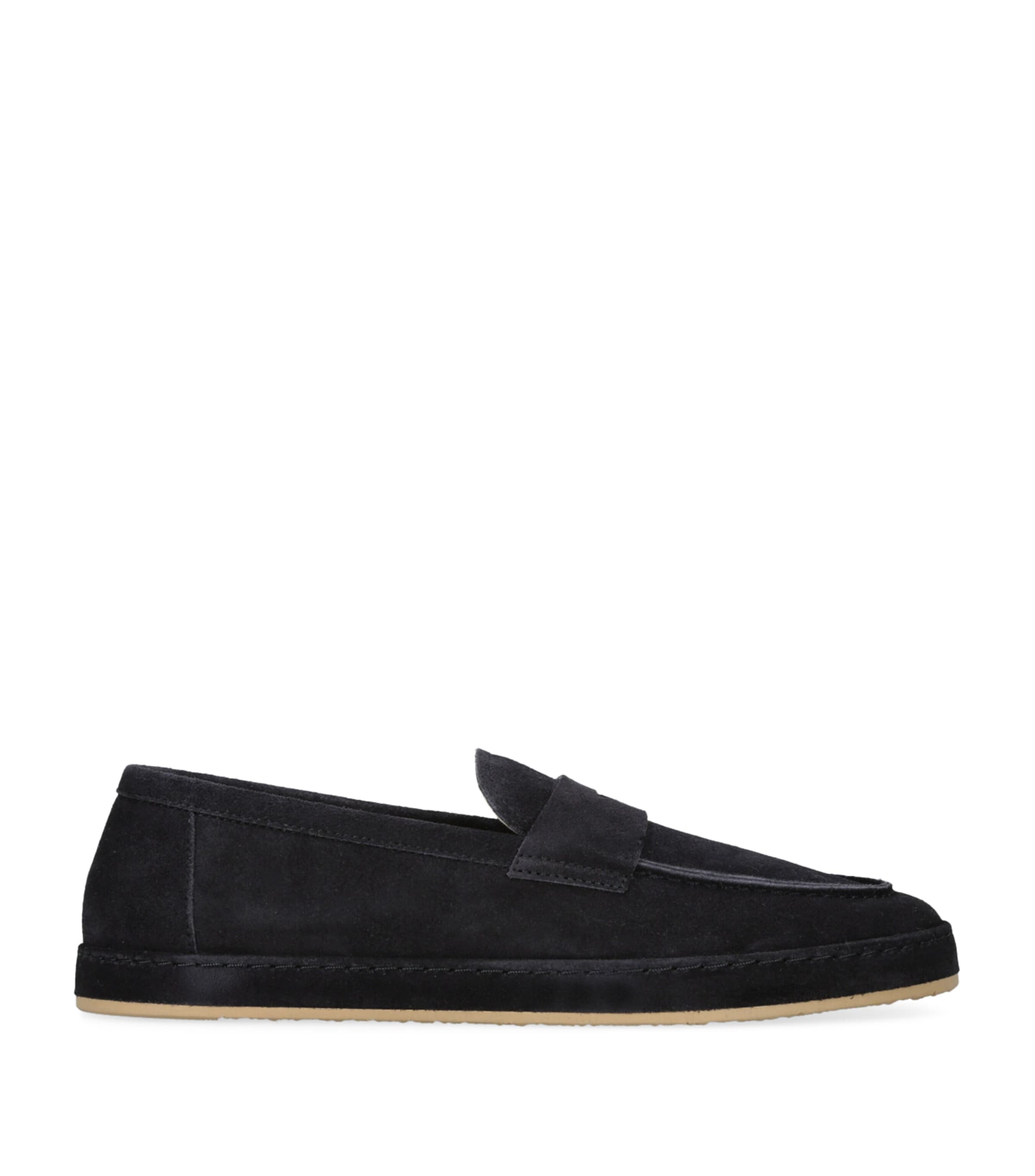 Brunello Cucinelli Suede Loafer Sneakers In Black