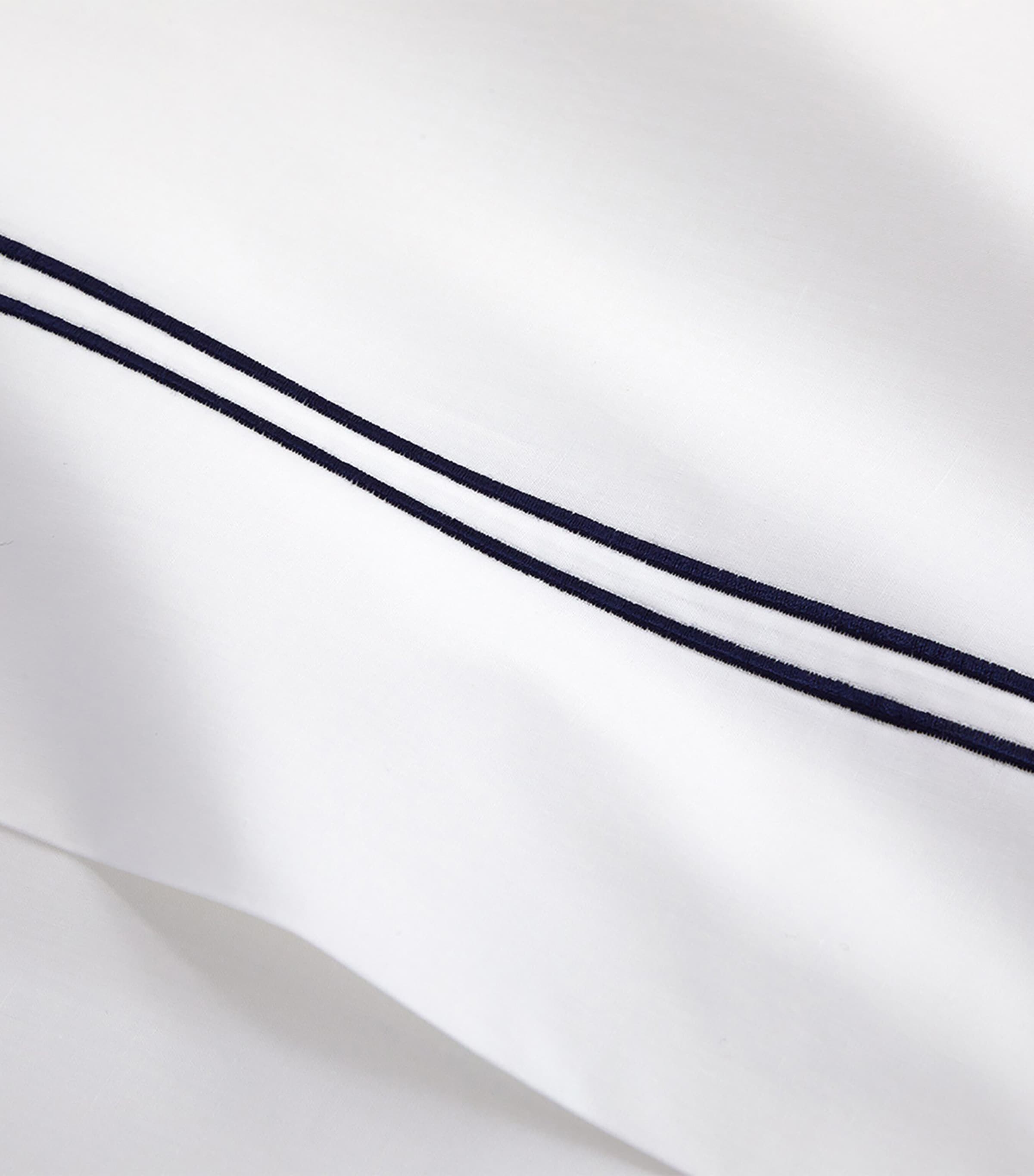 Yves Delorme Organic Cotton Duo Marine Super King Flat Sheet (270cm x 295cm) Marine Image 3