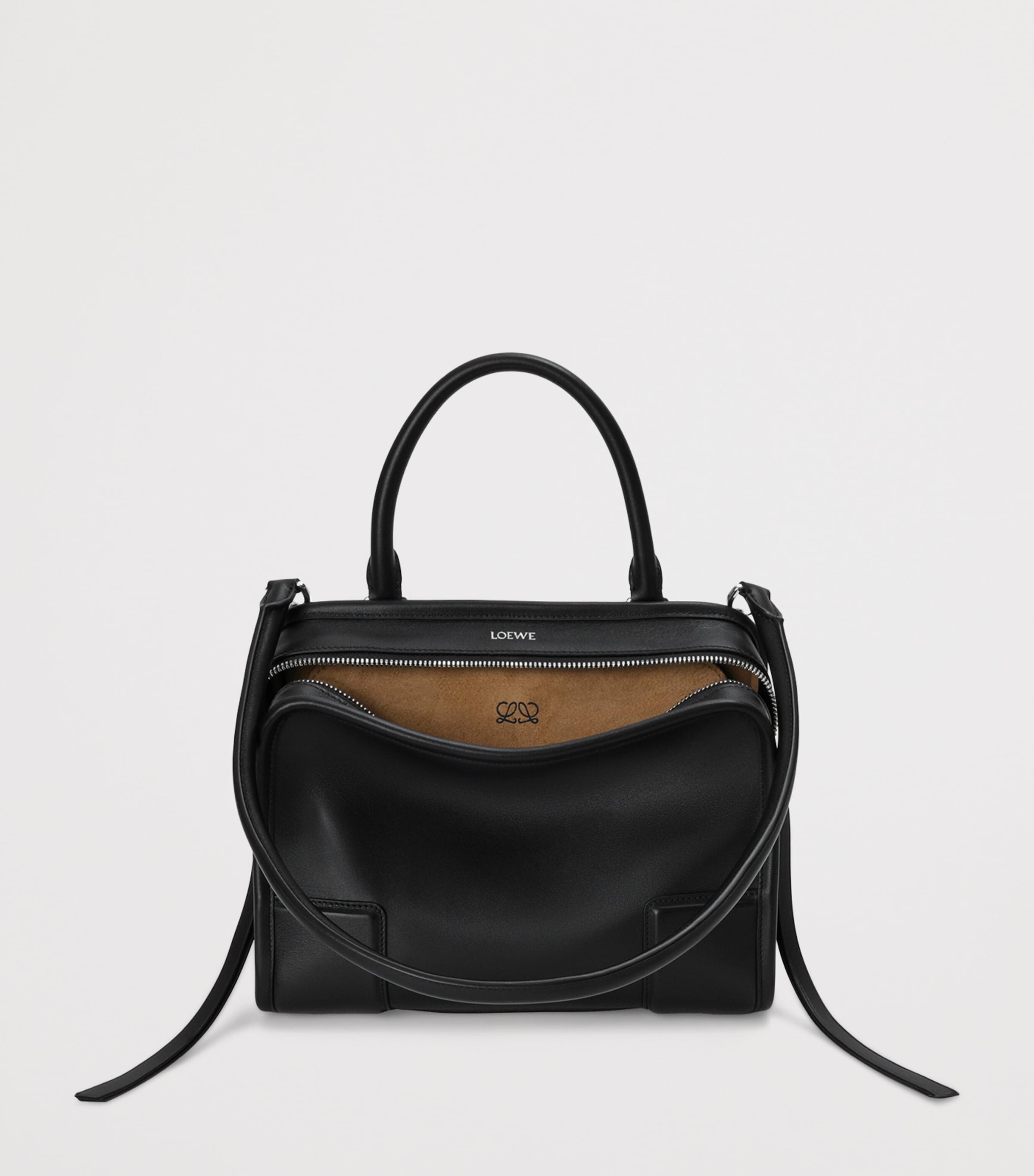 LOEWE Small Leather Amazona 180 Top-Handle Bag Black Image 4