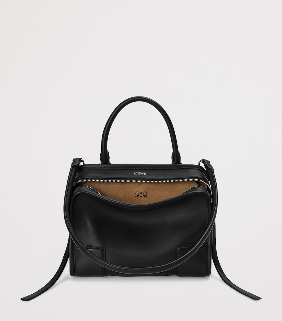 LOEWE Small Leather Amazona 180 Top-Handle Bag Black Image 4