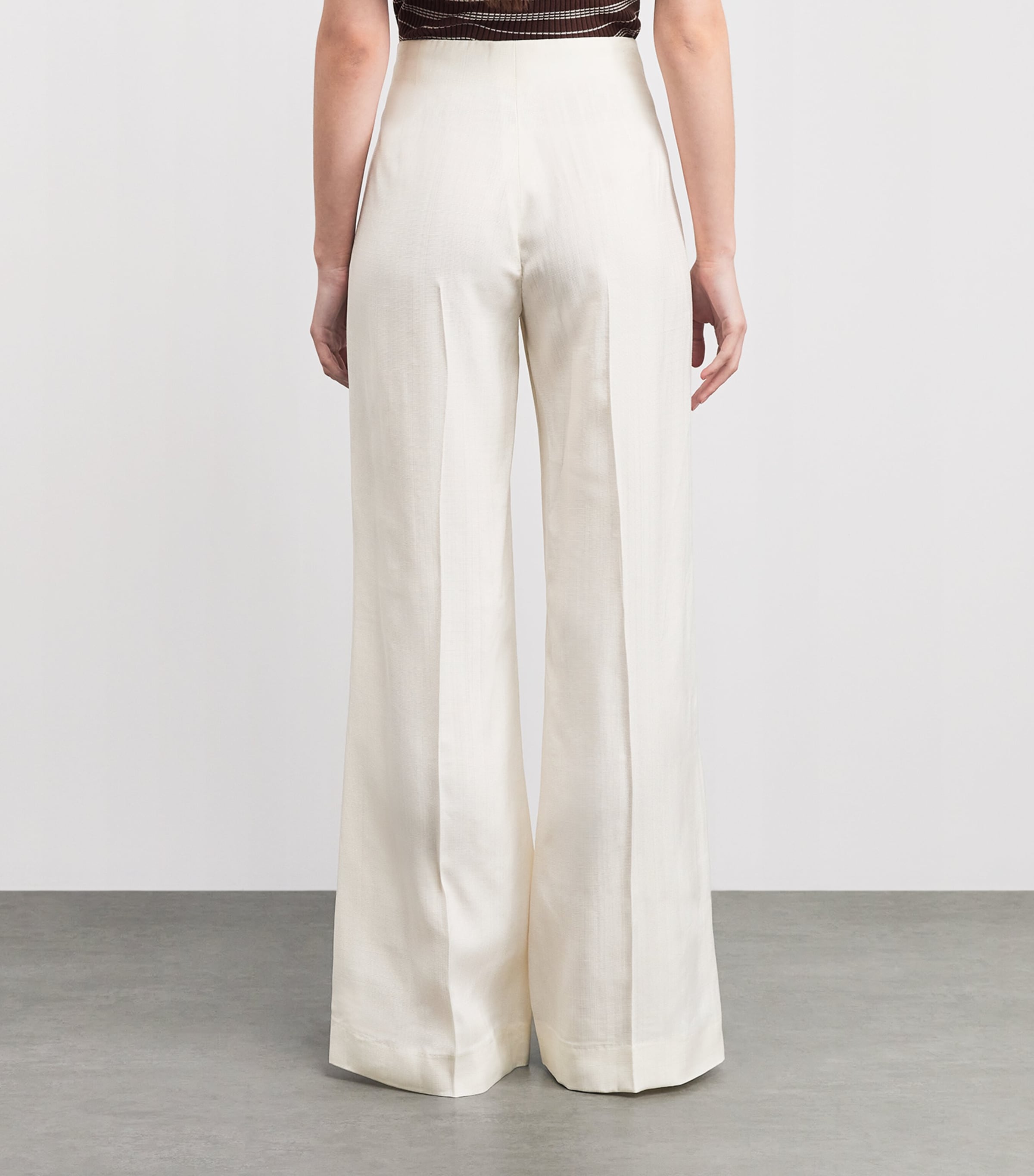 Sandro Paris Womens Flared Tailored Trousers Ecru Image 5