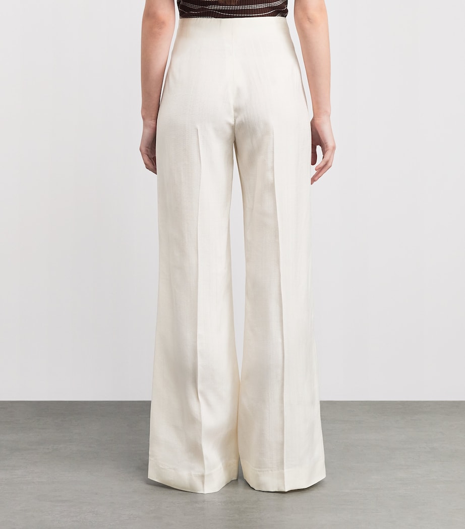 Sandro Paris Womens Flared Tailored Trousers Ecru Image 5