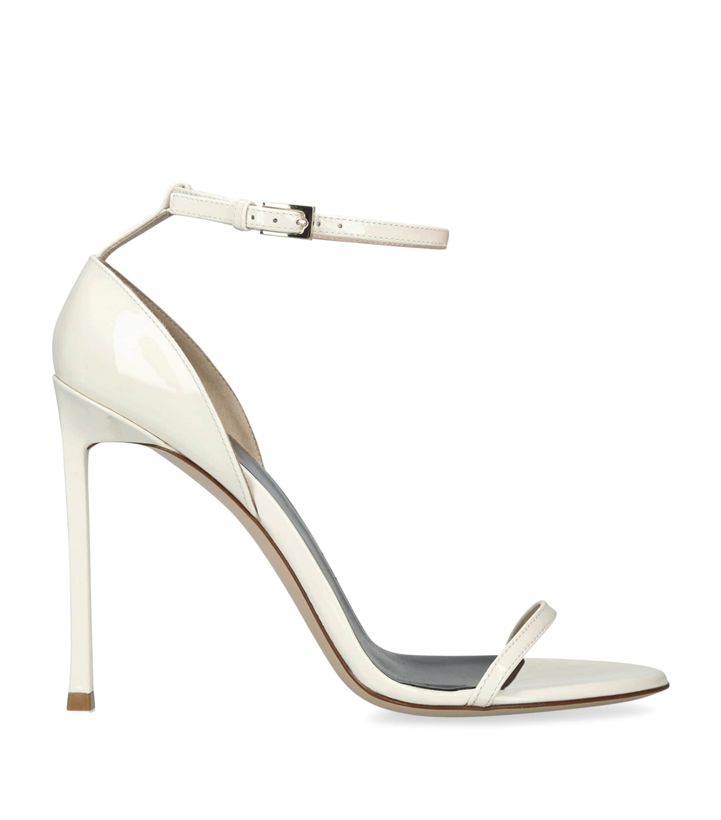 TOM FORD Patent Leather Vertigo Heeled Sandals 105 Bone Image 1