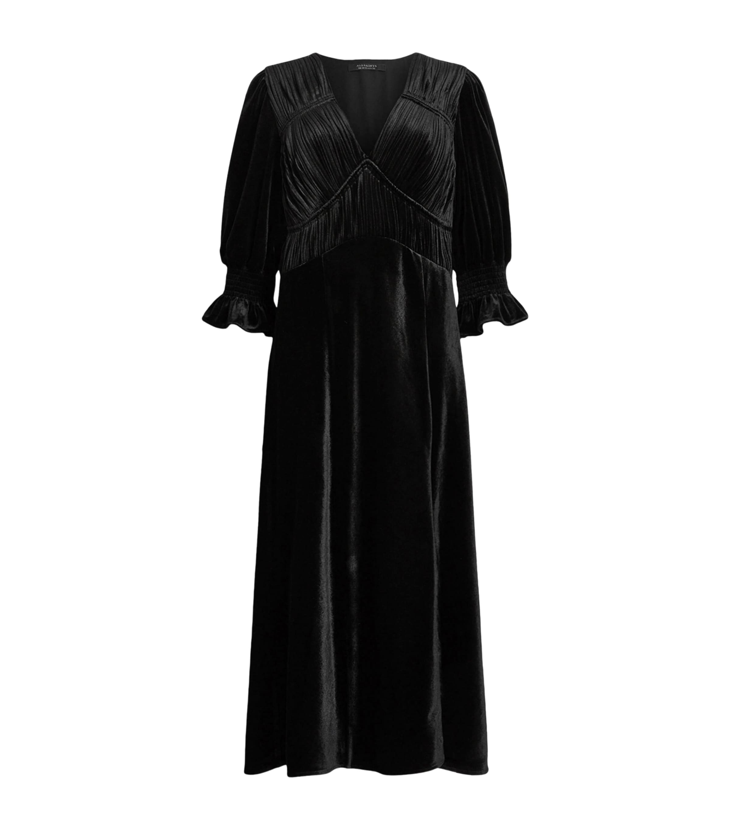 ALLSAINTS VELVET ANI MIDI DRESS 