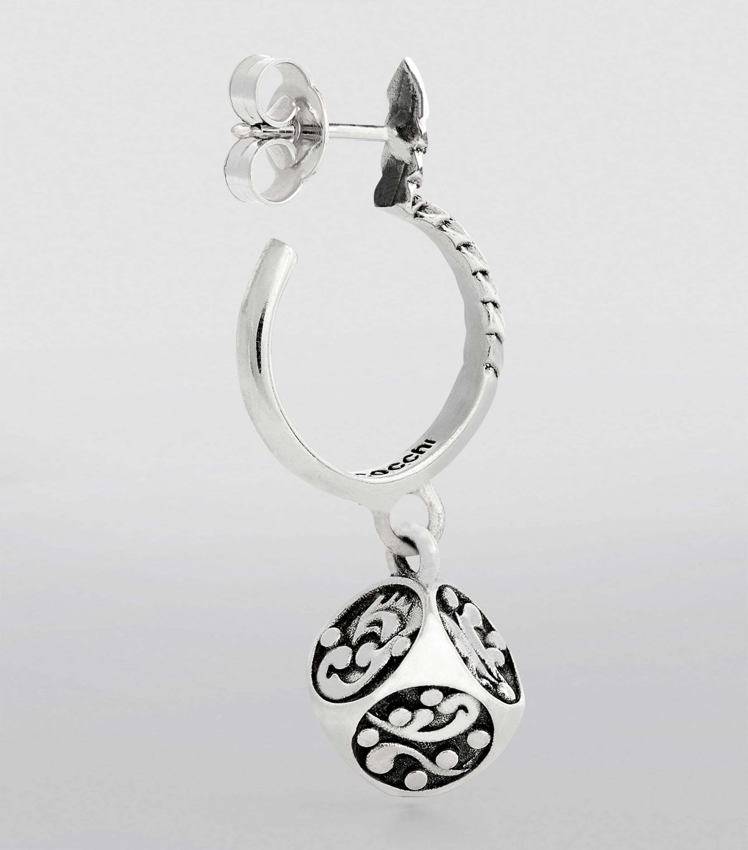 Sterling Silver Arabesque Dice Single Earring SILVER Image 3