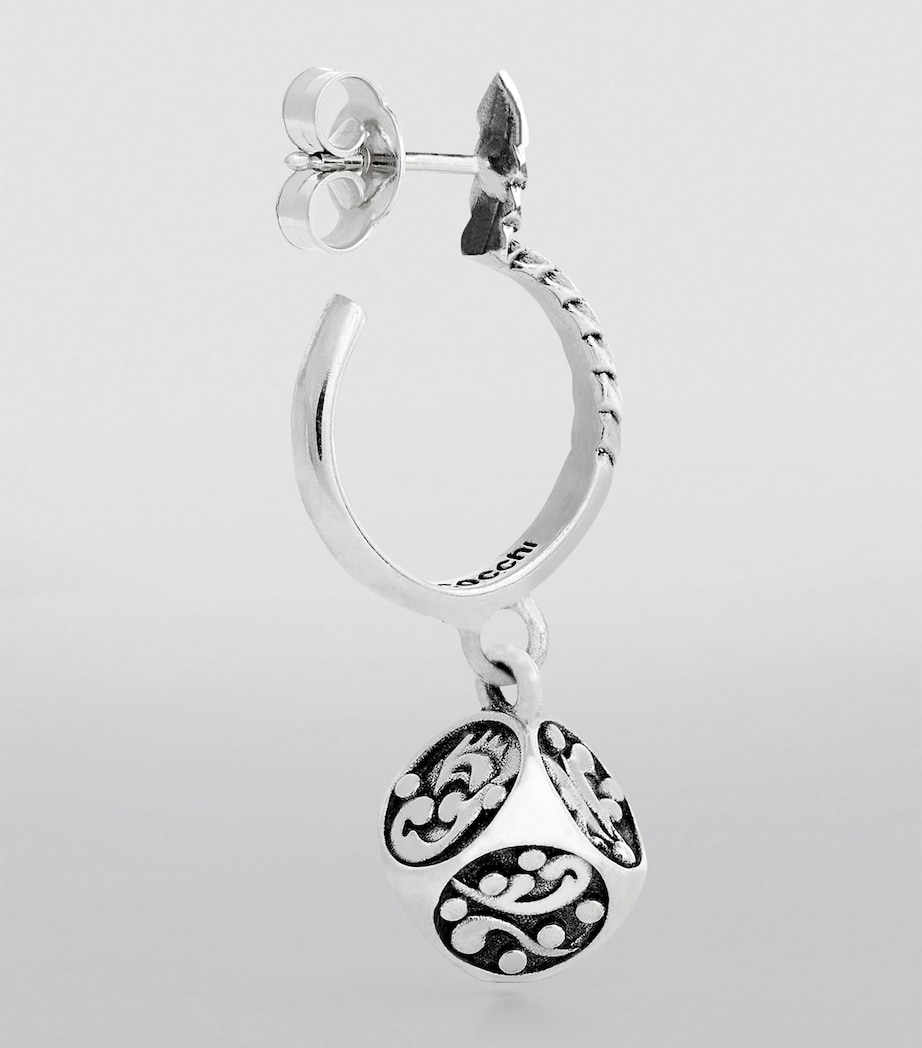 Sterling Silver Arabesque Dice Single Earring SILVER Image 3