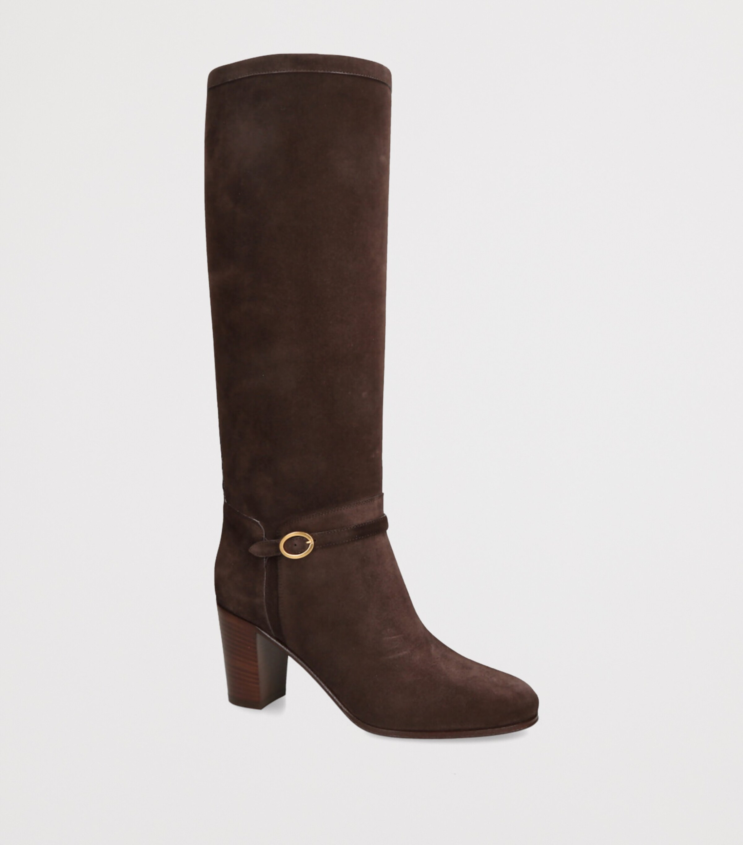 Valentino Garavani Suede Pattie Knee-High Boots 75 Dark Brown Image 3