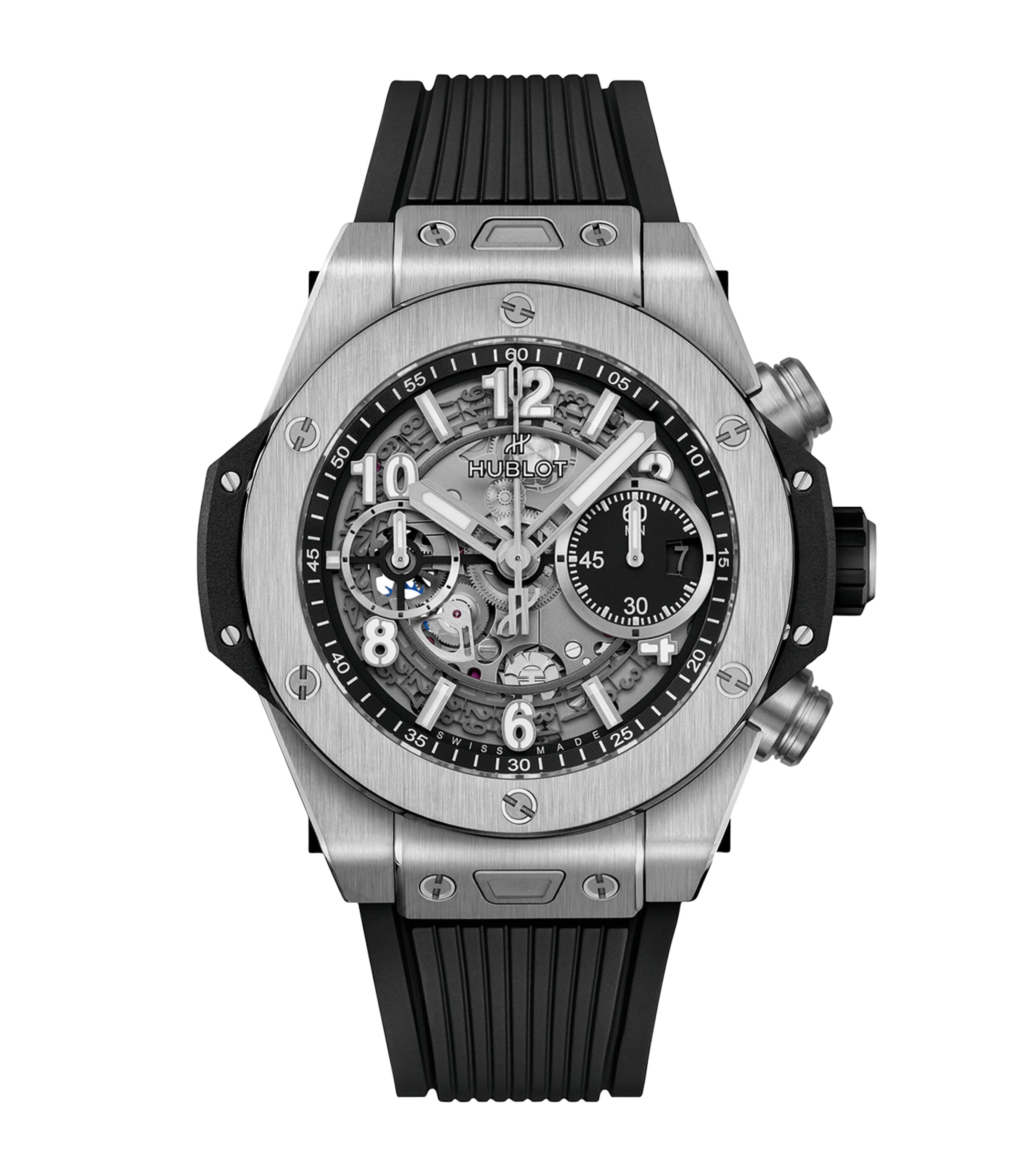 Hublot Mens Skeleton 421.nx.1170.rx.1104 Big Bang Unico Titanium Automatic Watch In Black