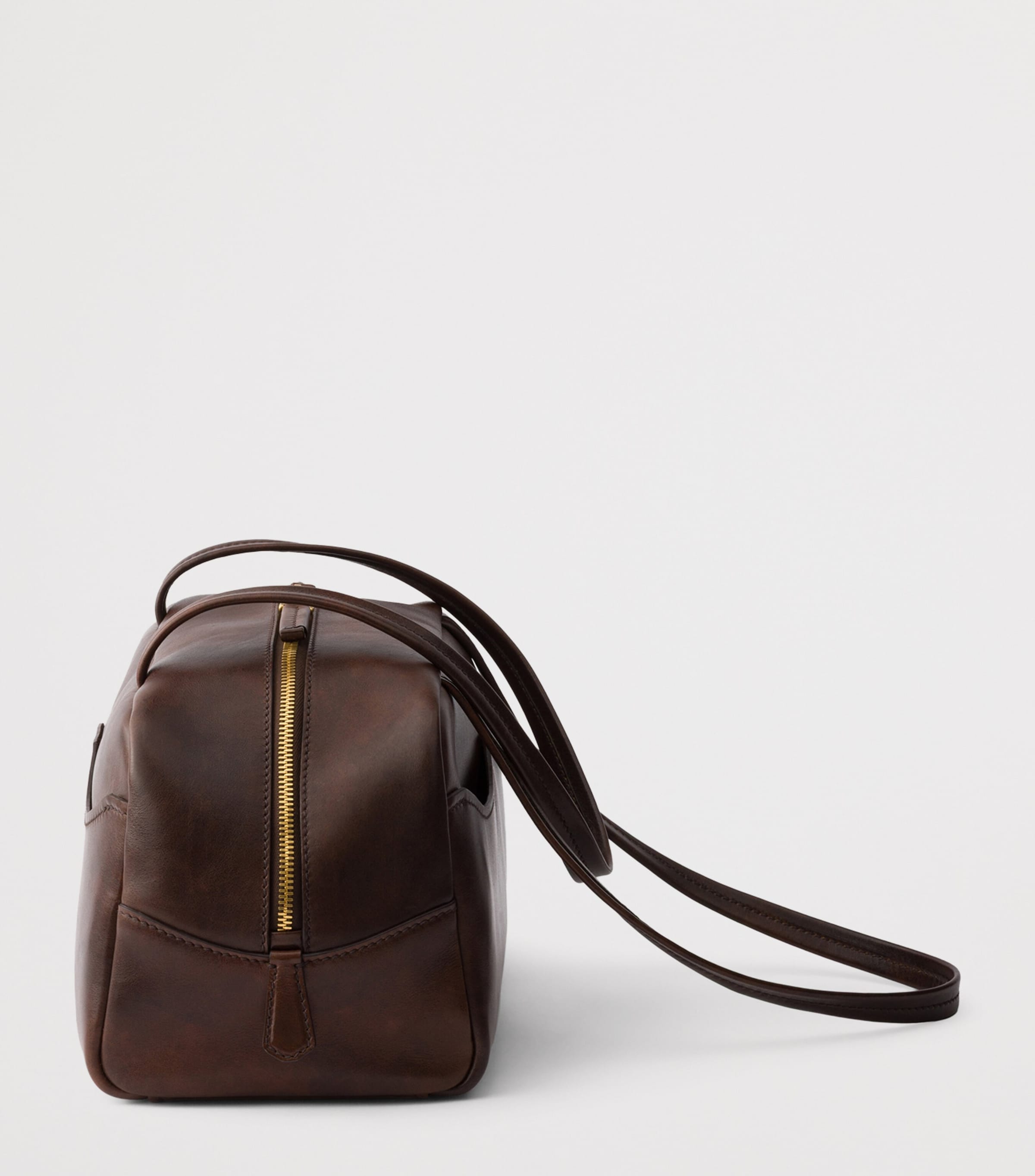 Prada Large Leather Carry Top-Handle Bag Brown Image 5