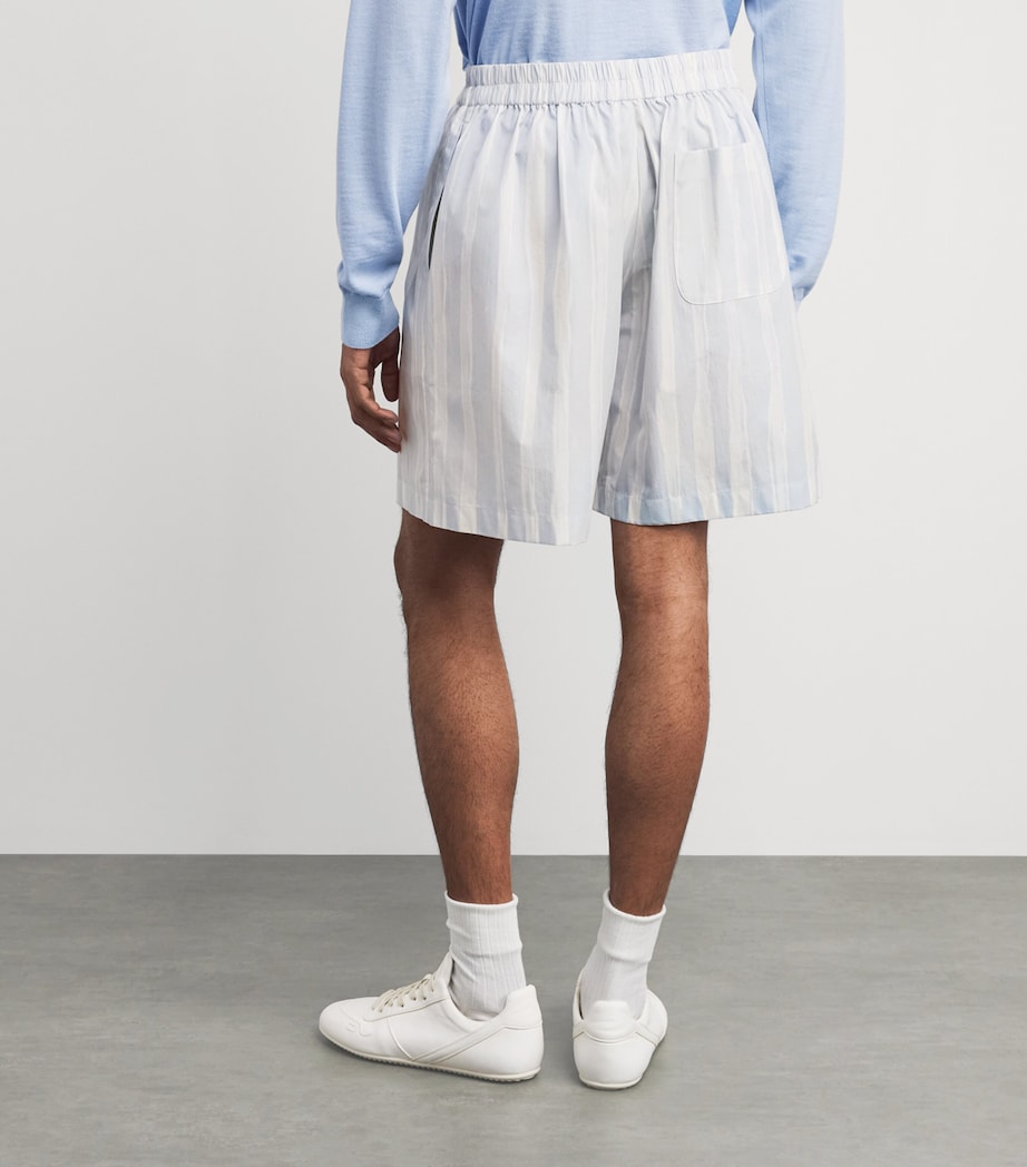 Jacquemus Mens Cotton Stripe Shorts Blu Bge Gch Prnt Image 5