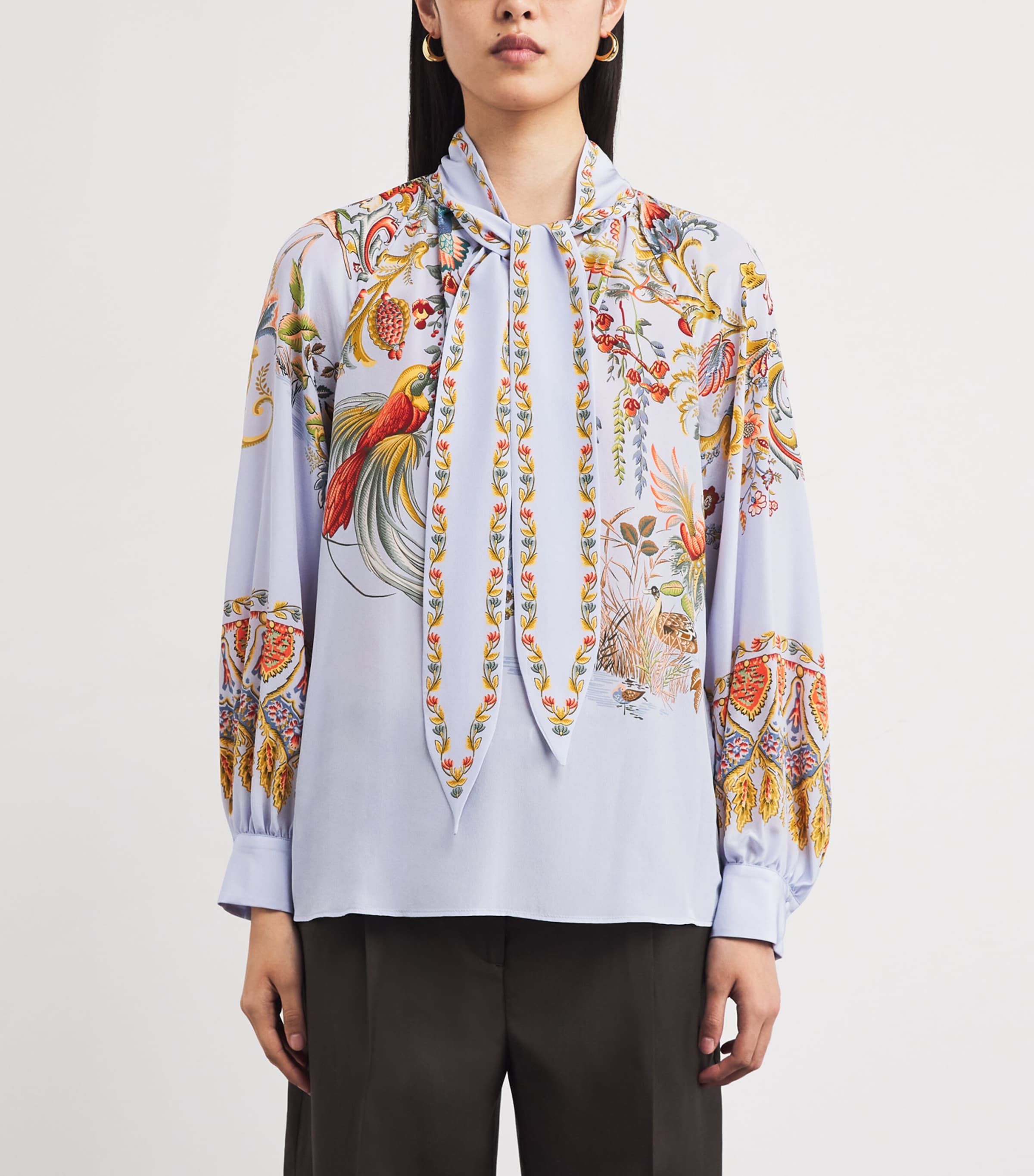 Silk Printed Blouse X0882 Image 3