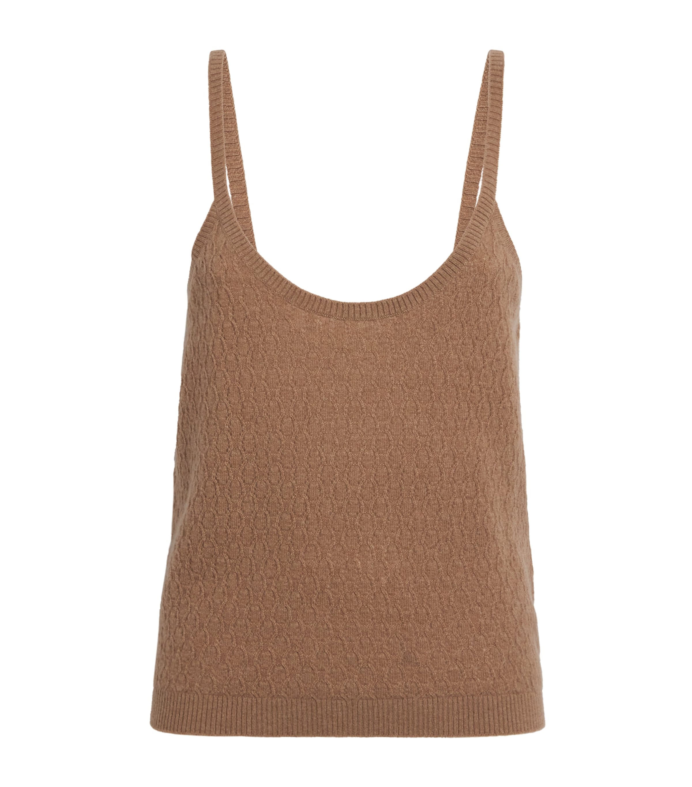 Le Kasha Womens Organic Cashmere Tank Top Camel Image 1