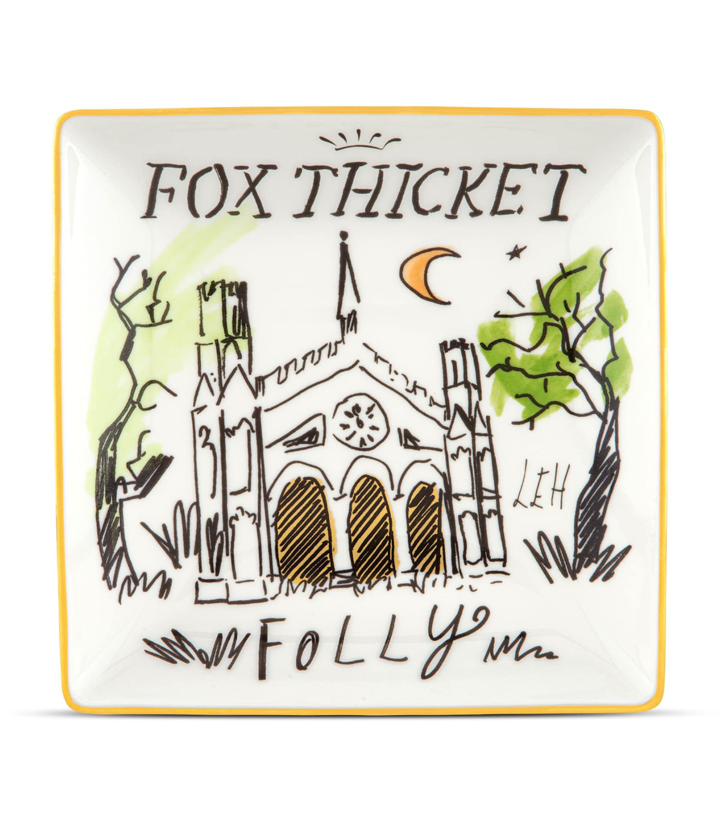 GINORI 1735 x Luke Edward Hall Fox Thicket Folly Decorative Tray (13.5cm) Image 1