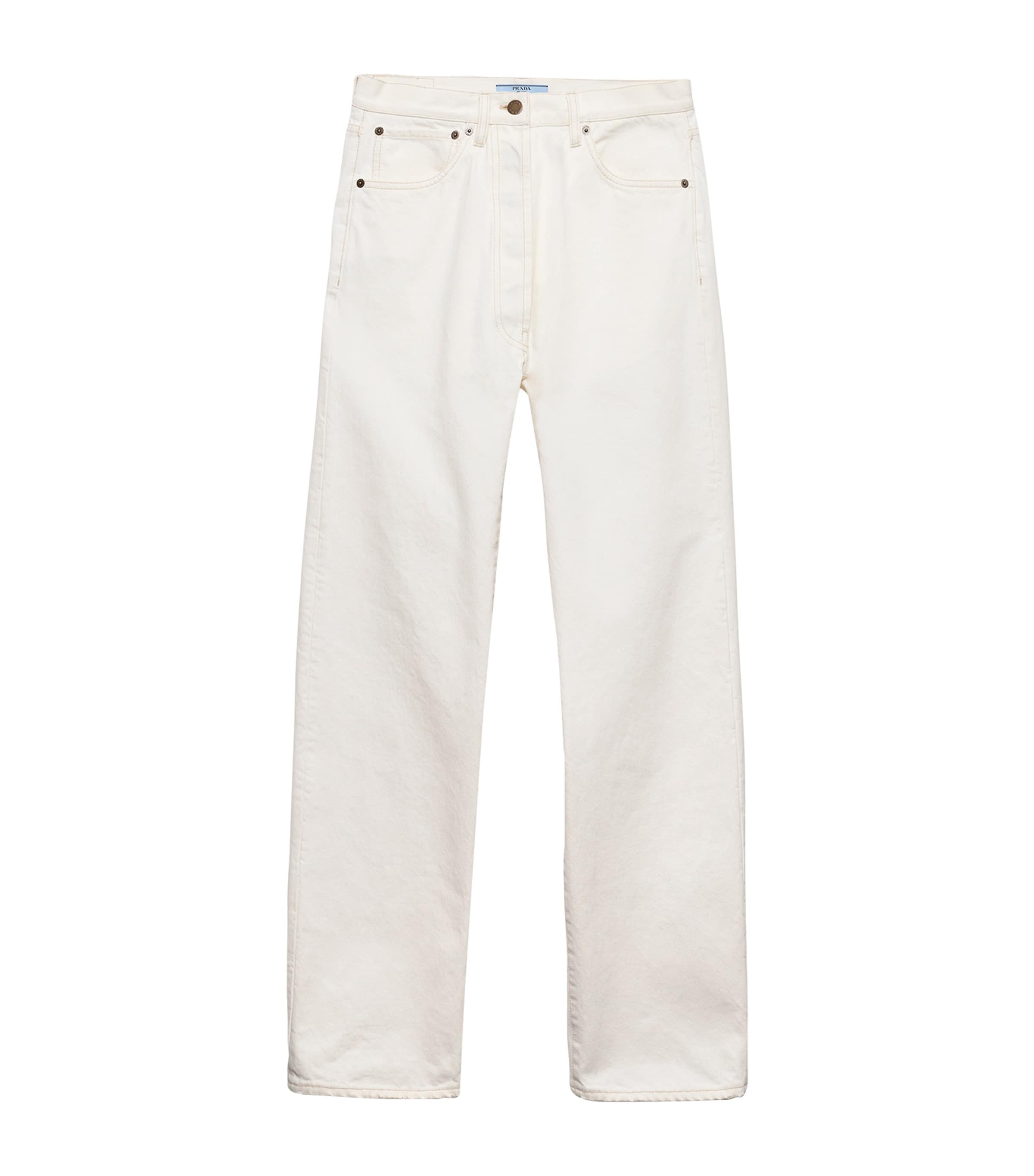 Prada Old Denim Straight Jeans White
