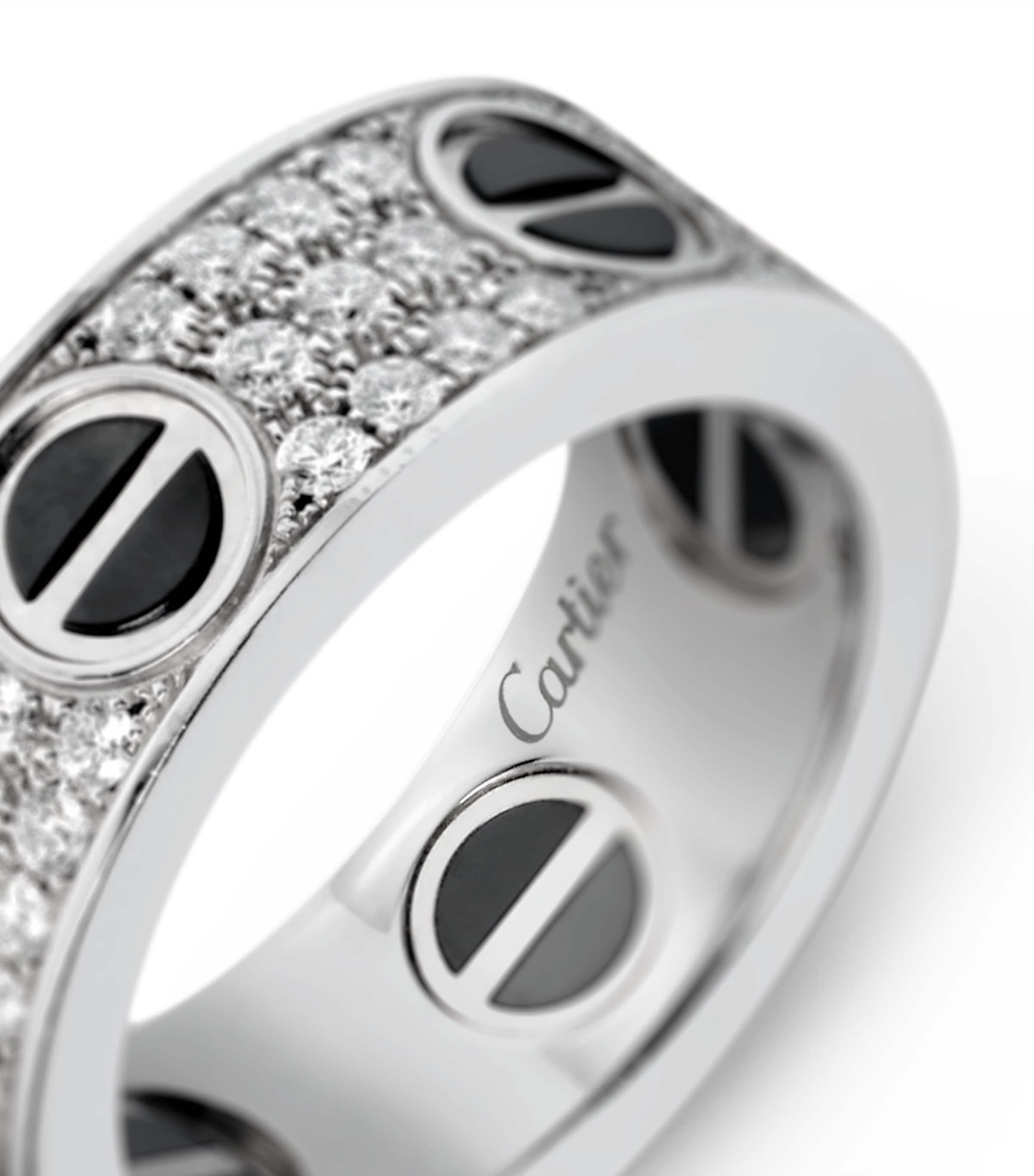 White Gold, Diamond and Ceramic LOVE Ring MULTI Image 6