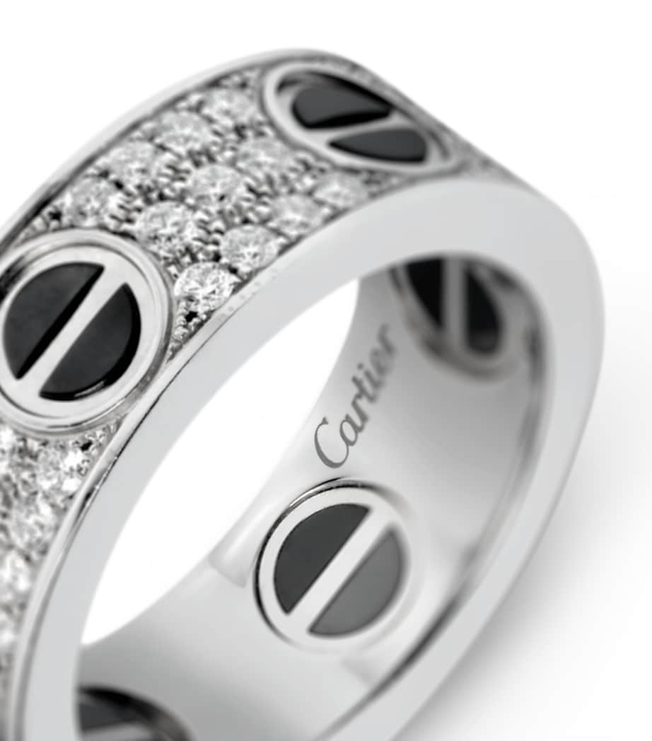 White Gold, Diamond and Ceramic LOVE Ring MULTI Image 6