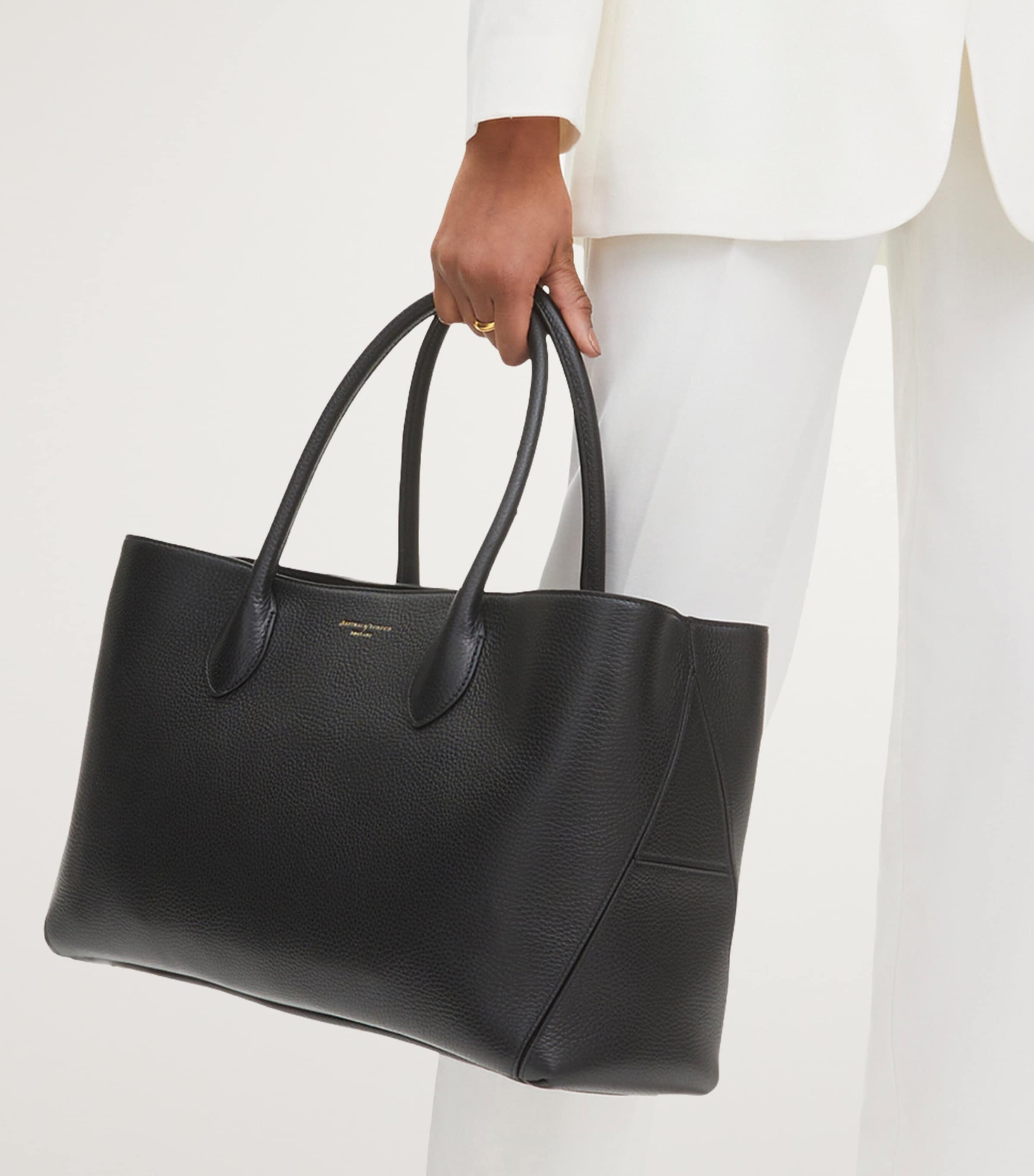 Leather London Tote Bag BLACK Image 2