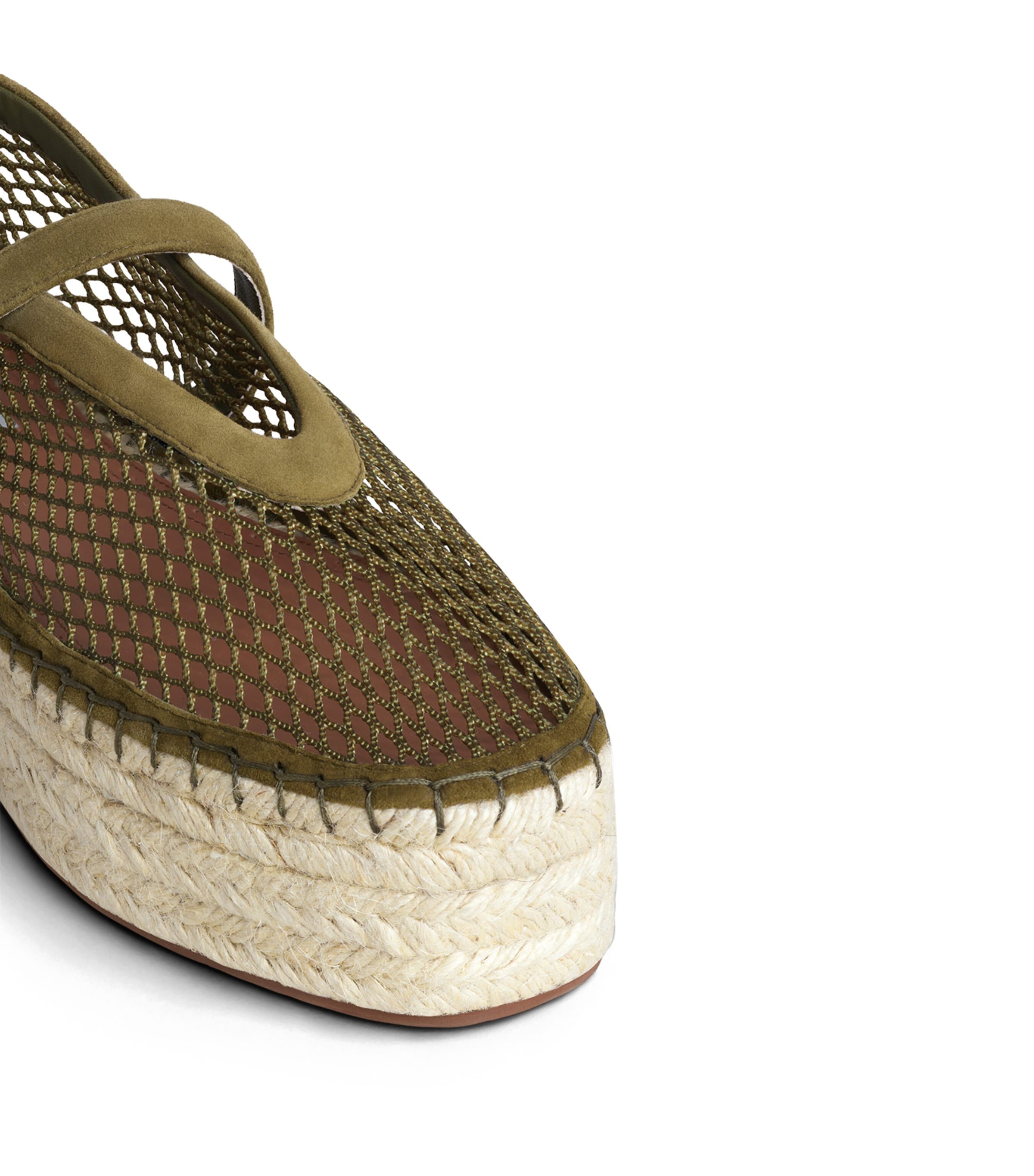 Alaïa Suede Mesh Espadrilles Kaki Image 4