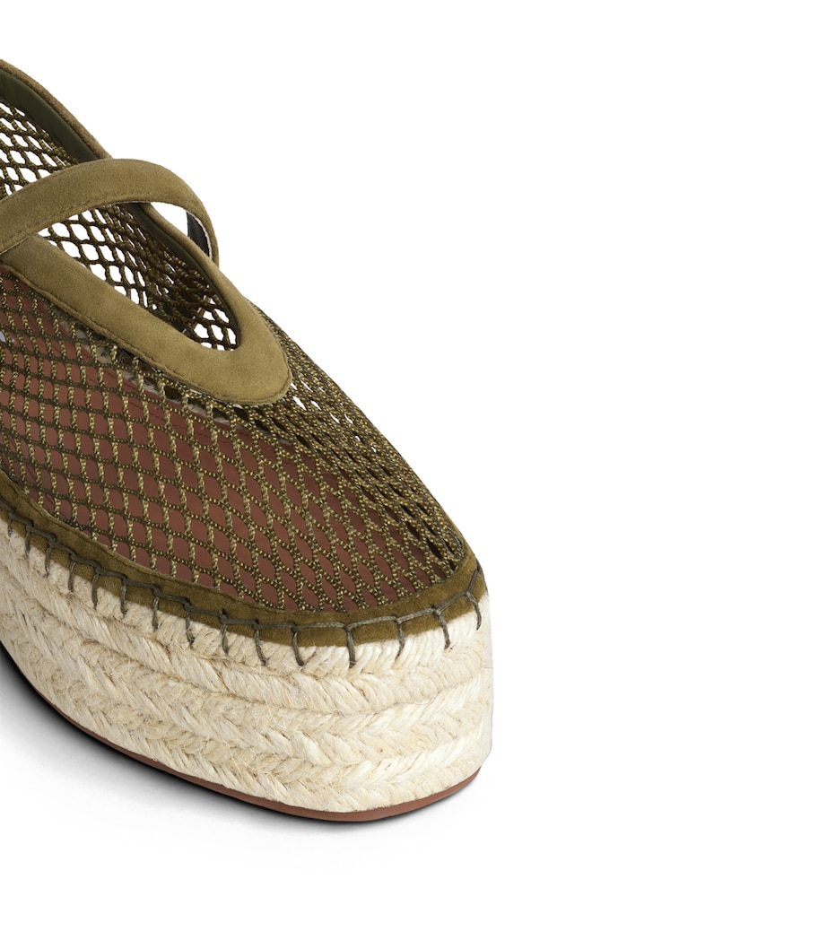 Alaïa Suede Mesh Espadrilles Kaki Image 4