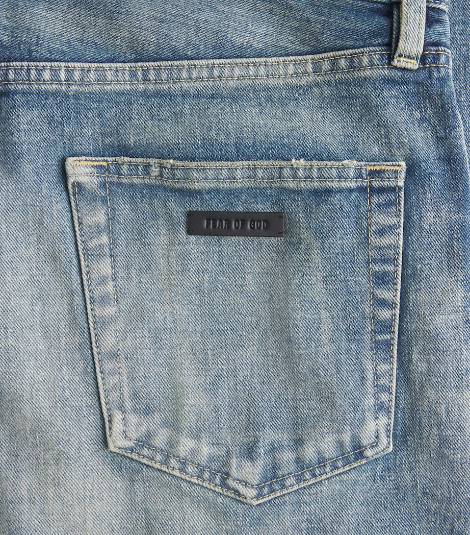 Fear Of God Mens Faded Straight Jeans Vintage Indigo Image 6