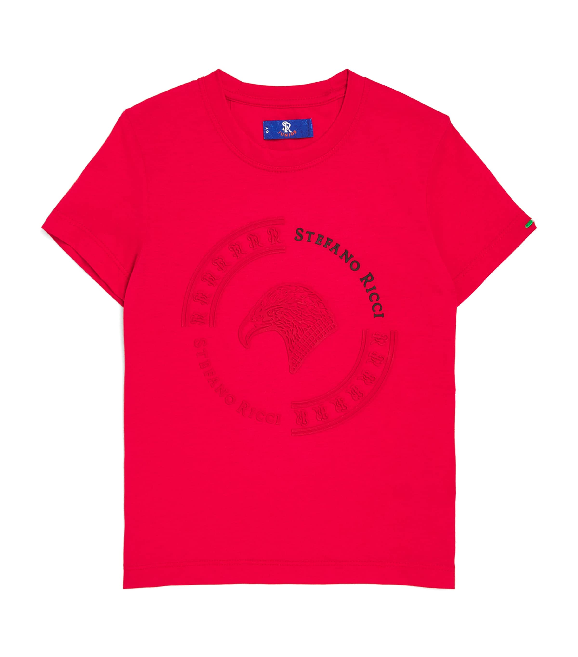 Stefano Ricci Cotton Embroidered Logo T-shirt In Red