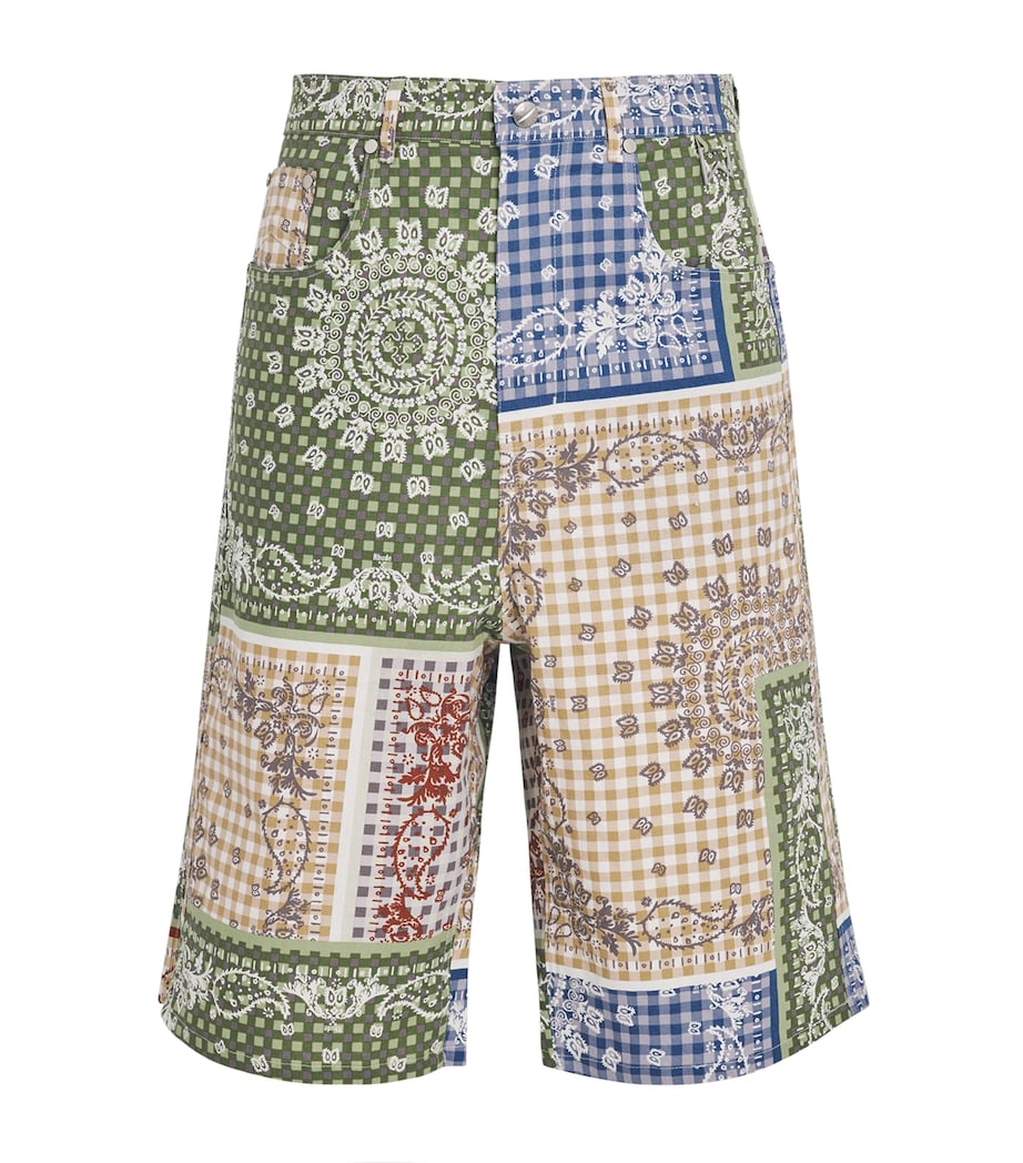 Linen-Cotton Bandana Print Shorts MULTI/ 0108 Image 1