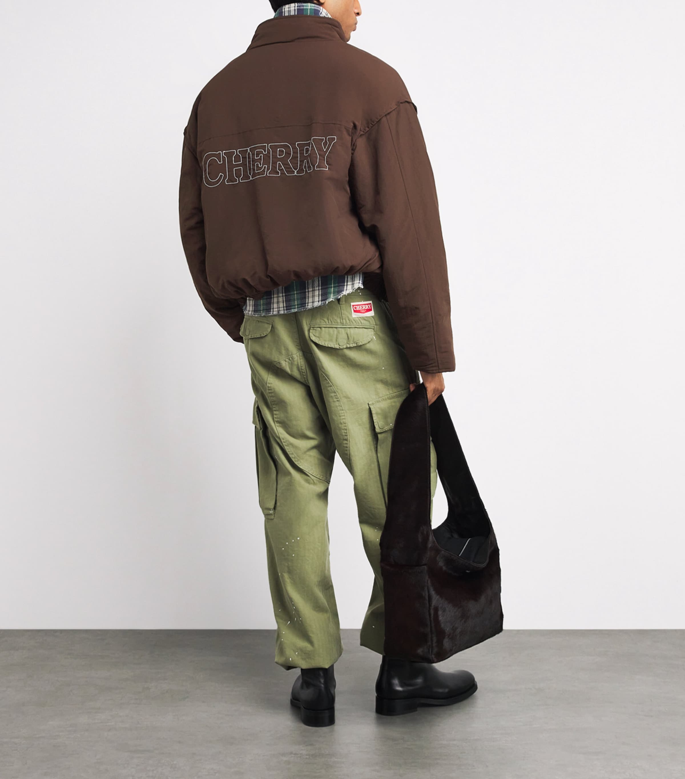 Embroidered Pit Crew Puffer Jacket CHOCOLATE BROWN Image 2