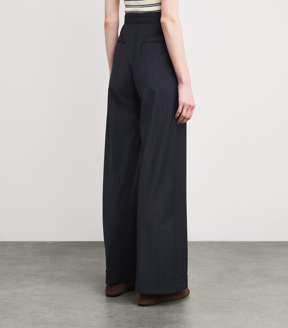 Wool-Blend Stripe Tailored Trousers DUAL-COLOR Image 4