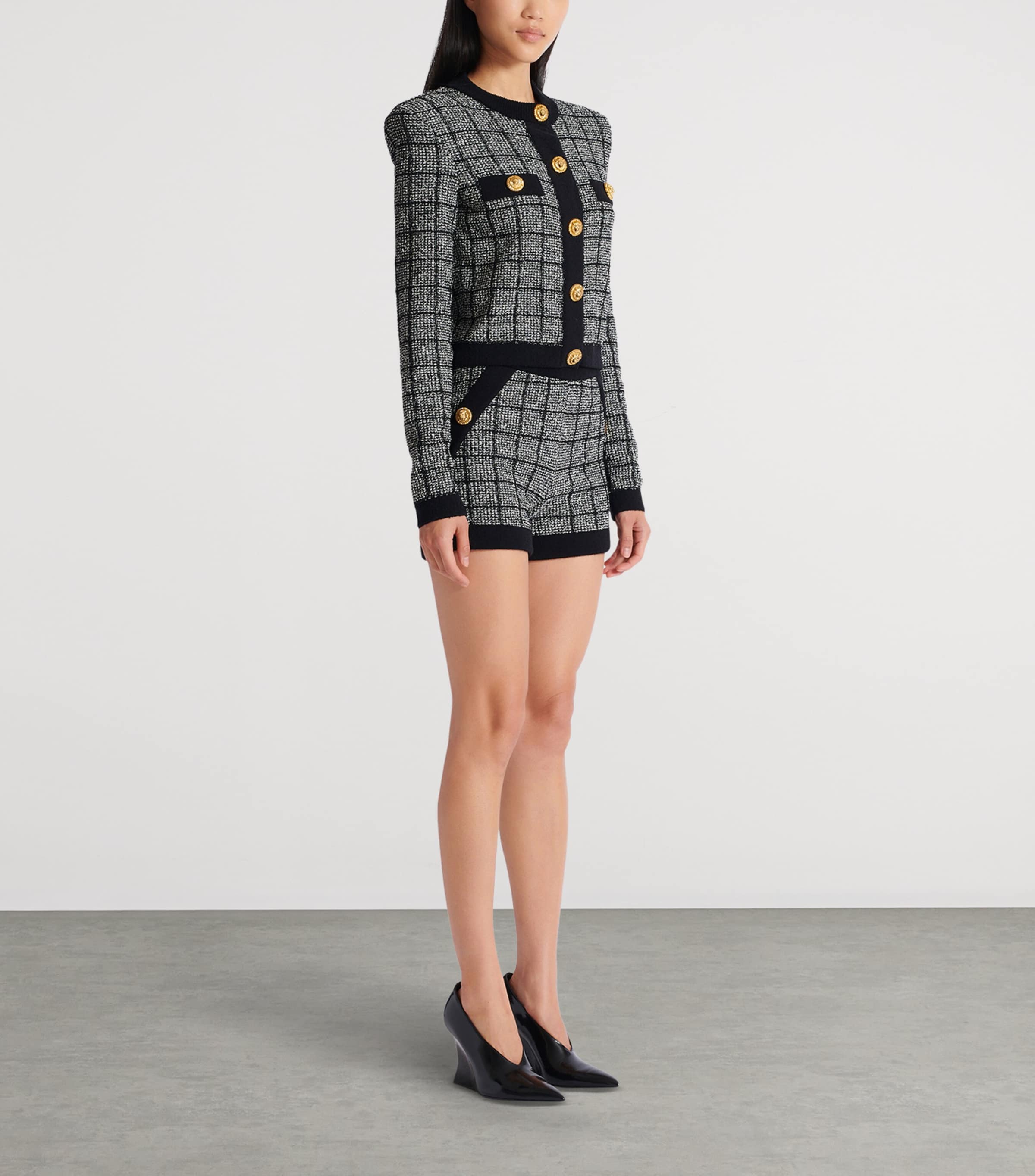 Tweed Check Cardigan EER NOIR/NATUREL Image 2