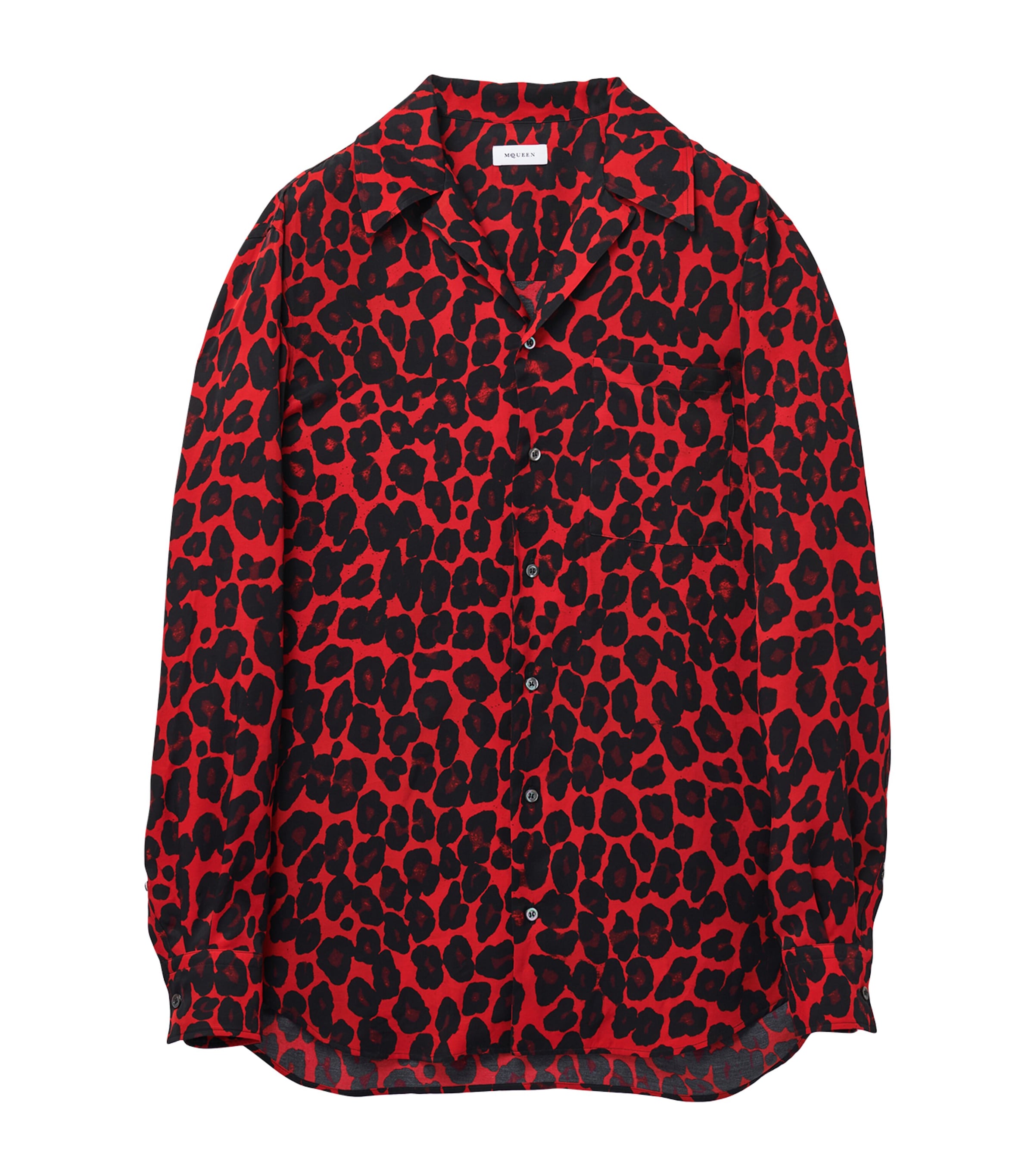 Alexander Mcqueen Leopard-print Shirt In Burgundy