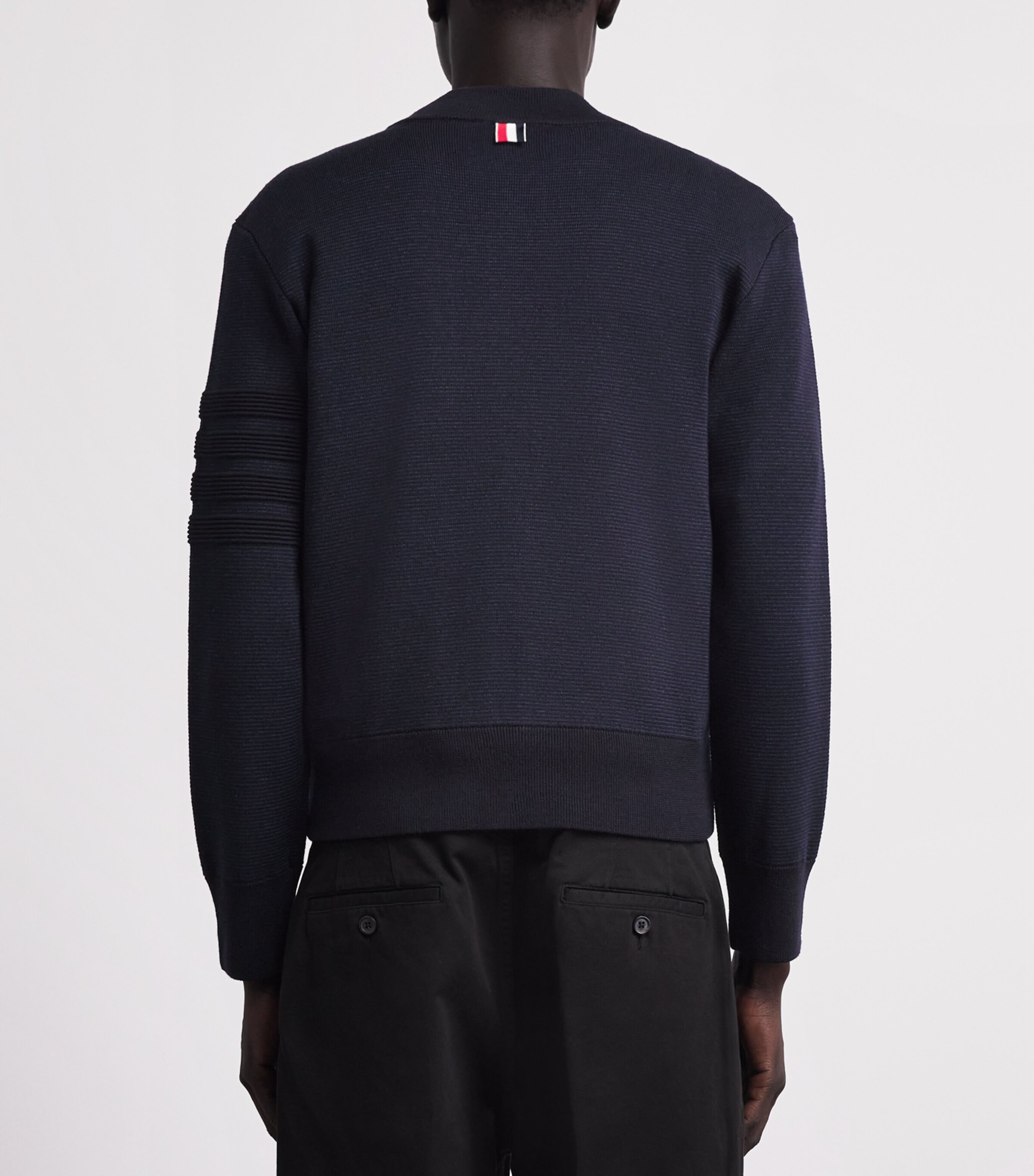 Thom Browne Mens Virgin Wool-Blend Bomber Jacket Navy Image 5