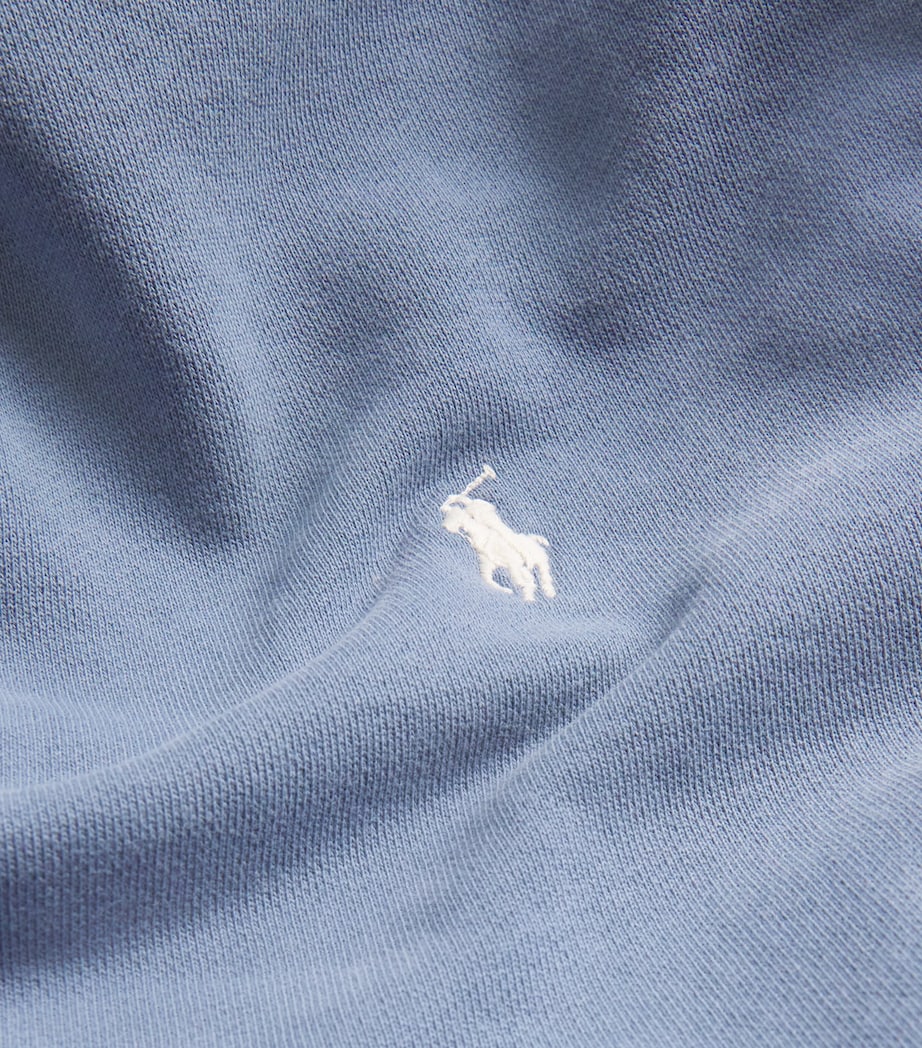 Cotton Polo Pony Hoodie BLUE Image 5
