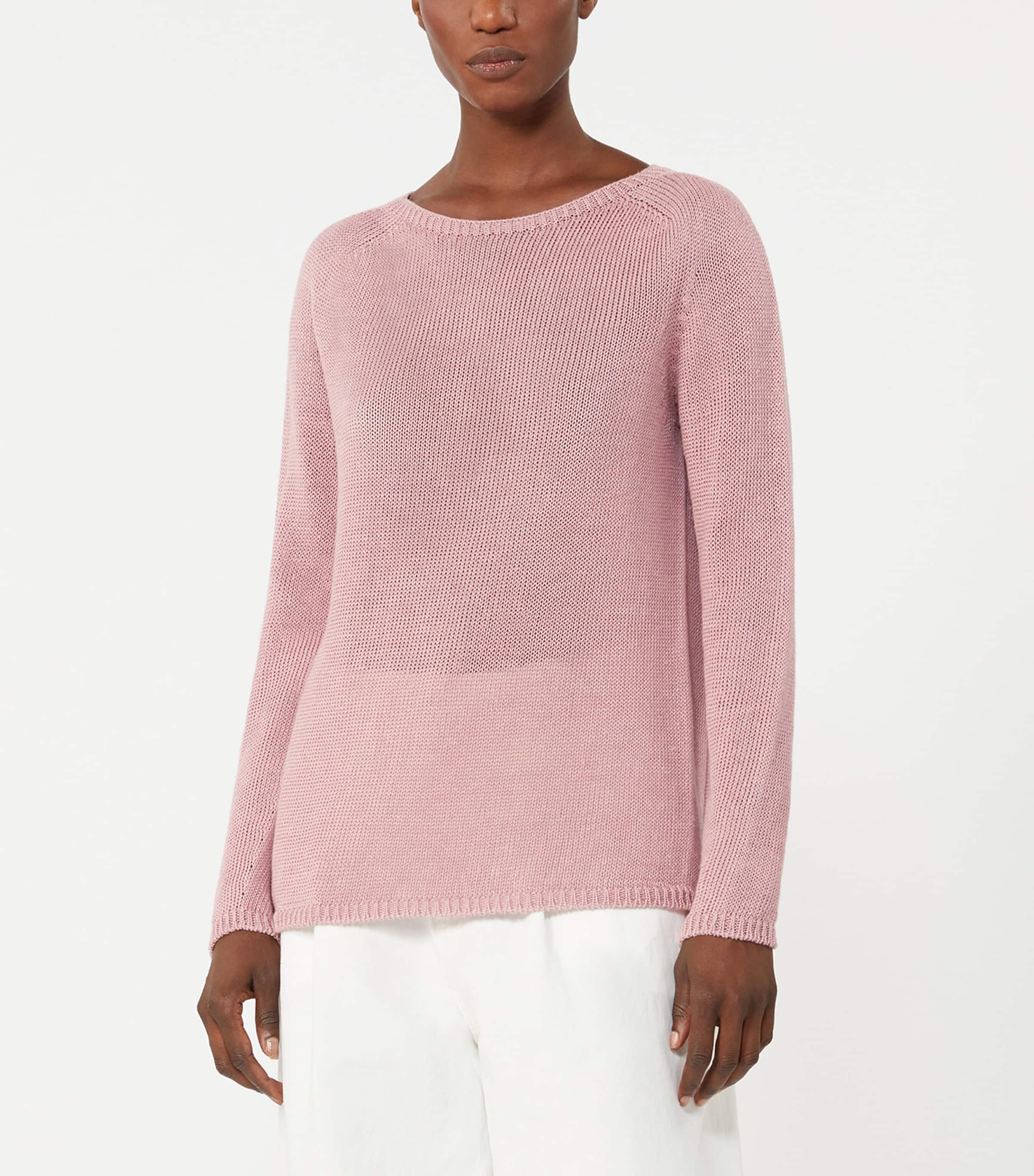 Max Mara Womens Linen Giolino Sweater Antique Rose Image 2
