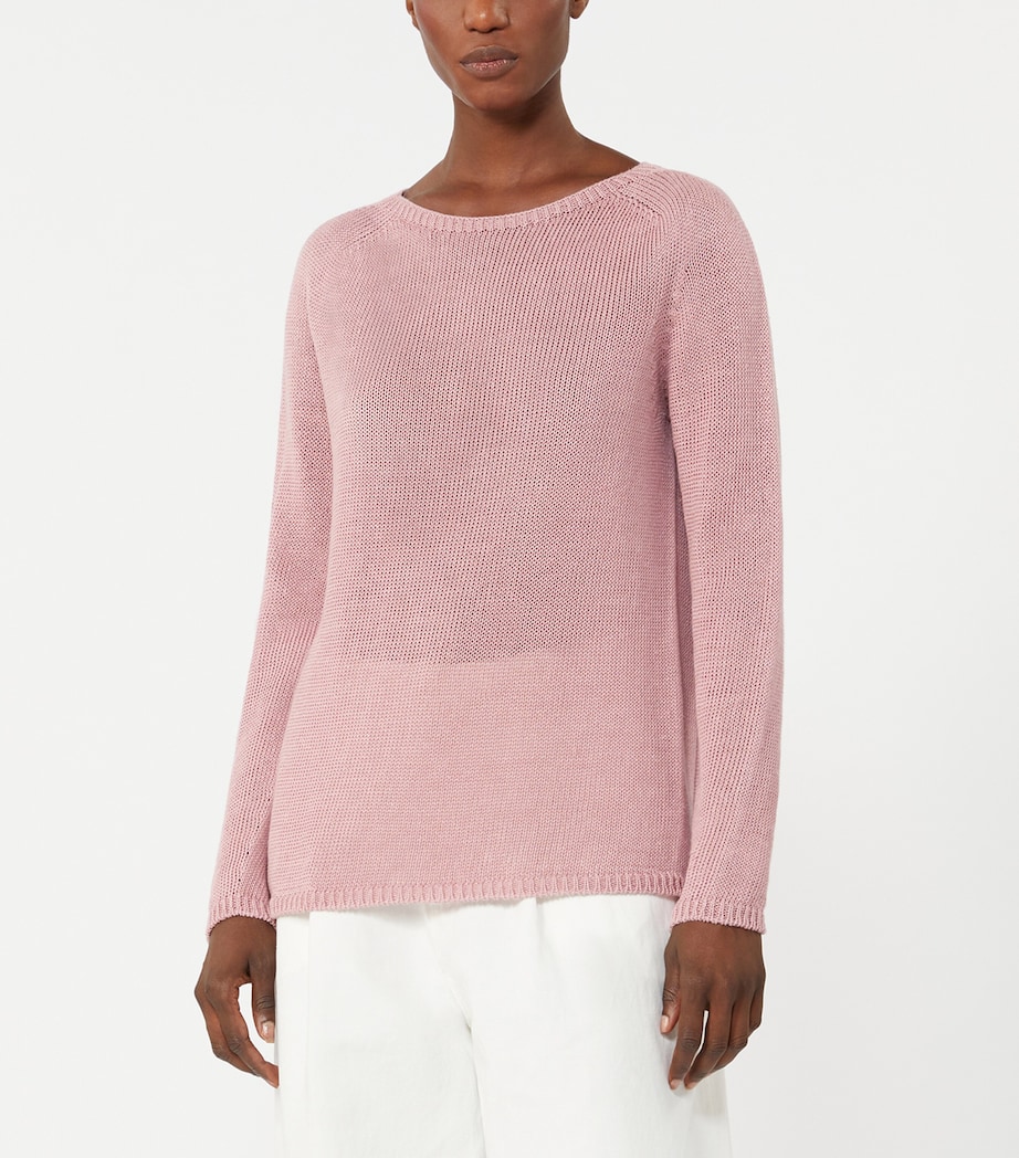 Max Mara Womens Linen Giolino Sweater Antique Rose Image 2