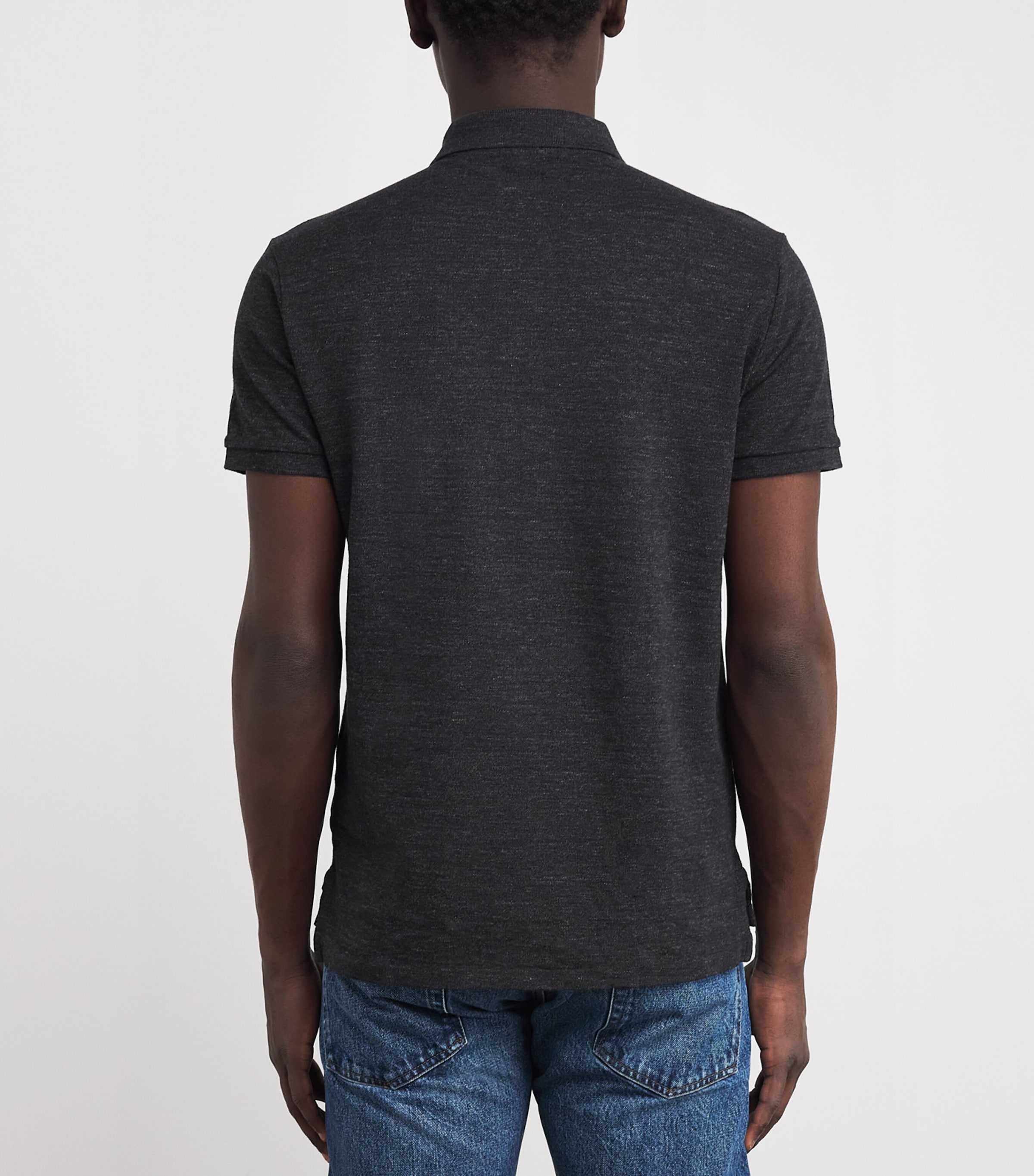 Polo Ralph Lauren Mens Cotton Mesh Custom-Fit Polo Shirt Dk Grey Image 4