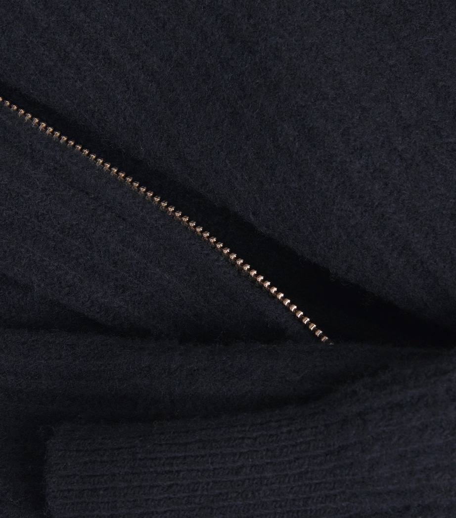 Merino Wool Kilbridge Cardigan NAVY/BROWN Image 5