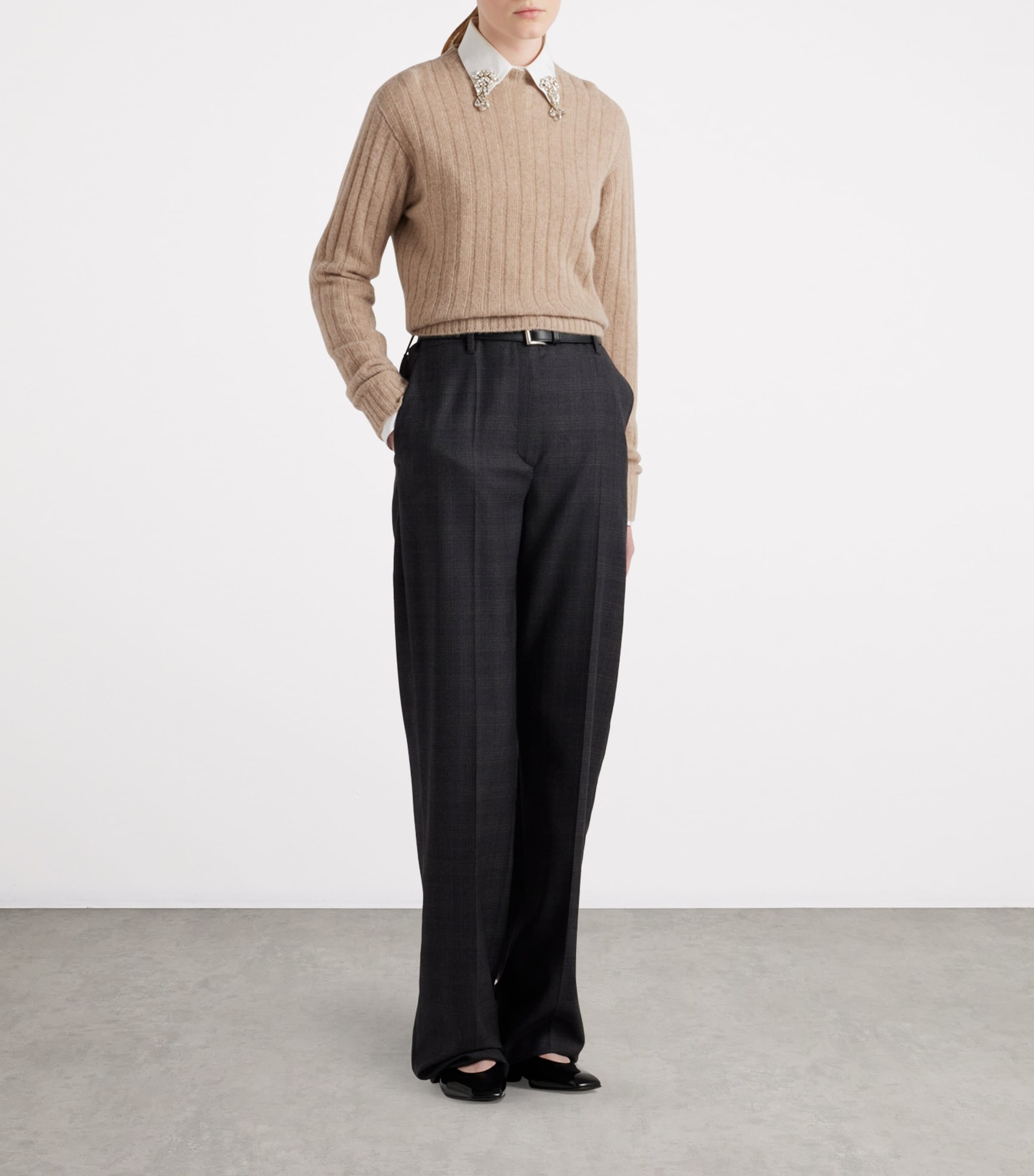 Re-Cashmere Cropped Sweater F0036 Image 2