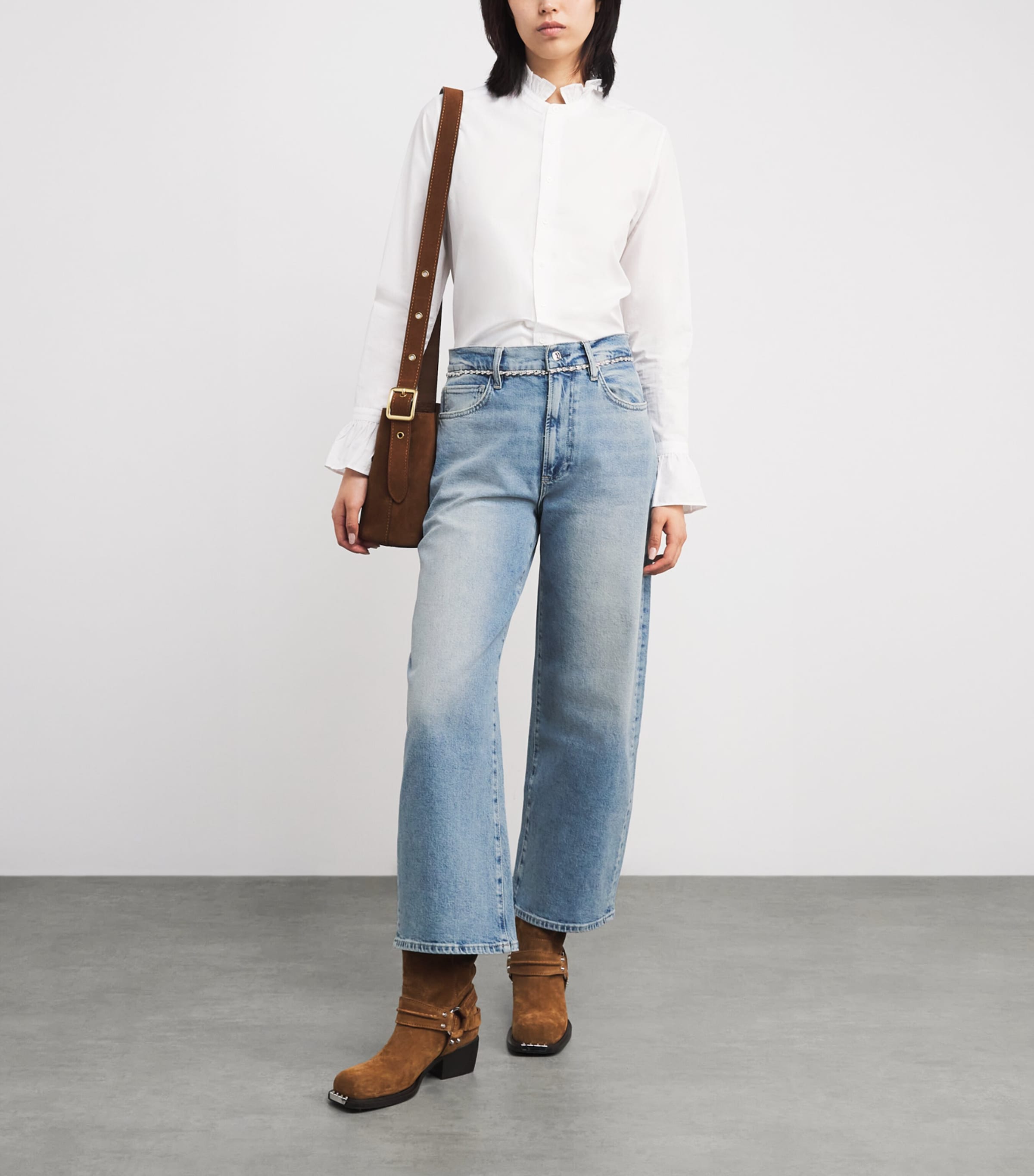 Arellia High-Rise Barrel-Leg Jeans COSMIC EMB Image 2