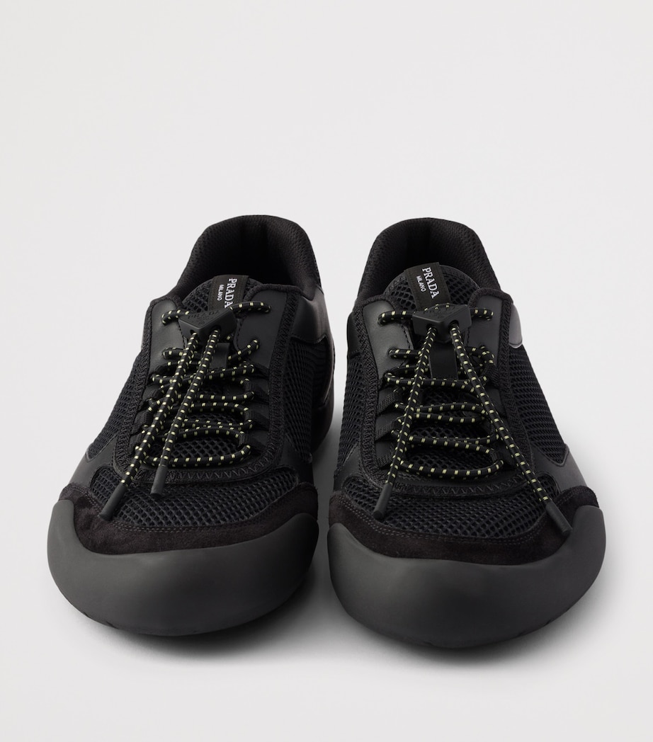 Prada Leather-Mesh Speedrock Sneakers Image 5