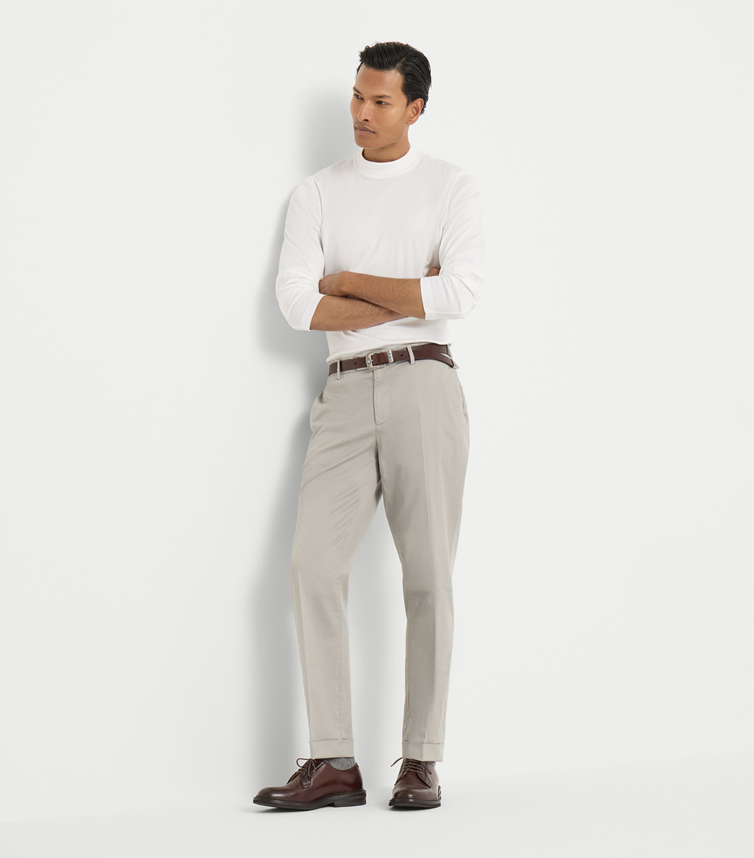 Brunello Cucinelli Mens Stretch-Cotton Gabardine Trousers Image 2
