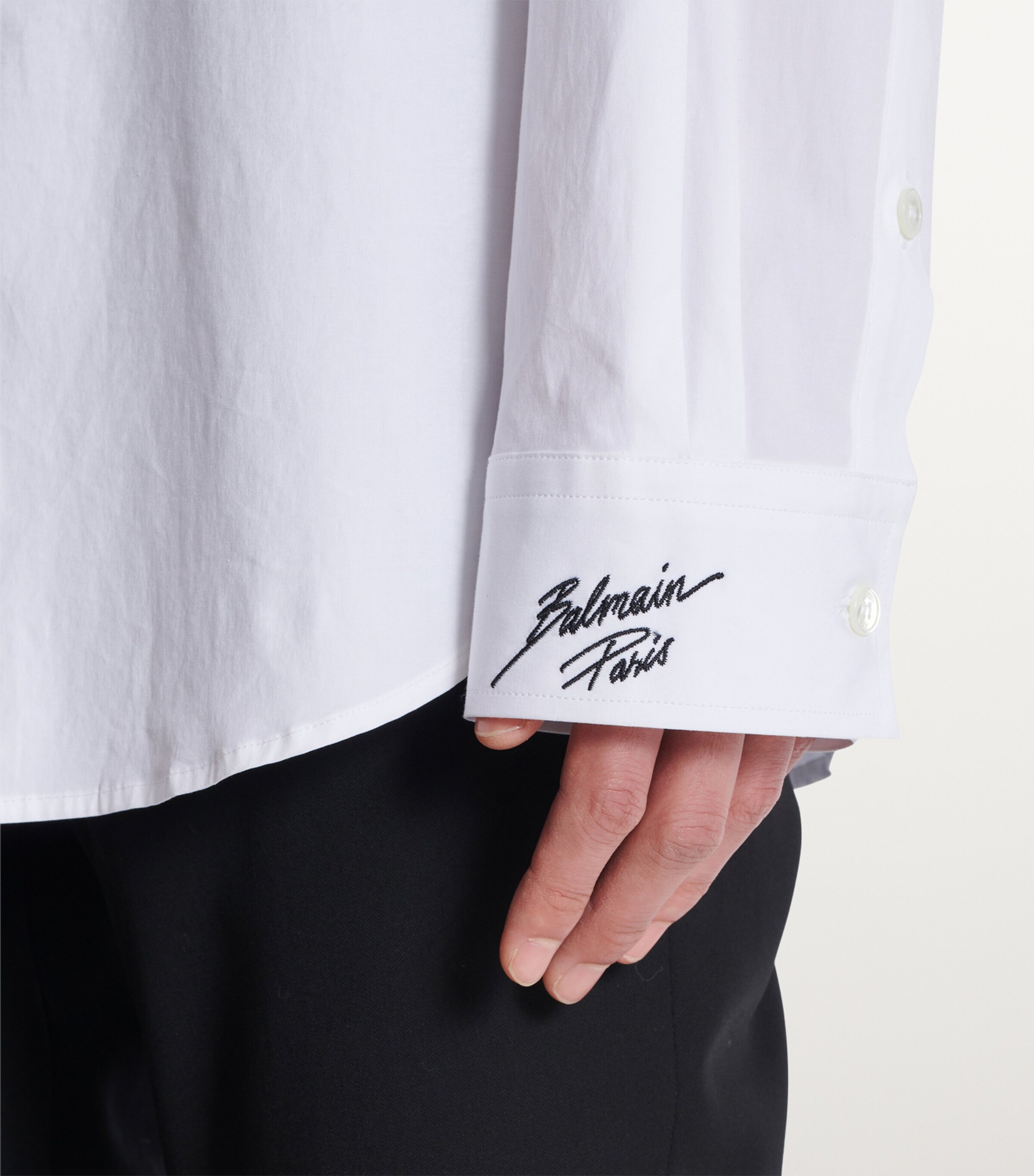 Cotton Embroidered Shirt 0FA BLANC Image 6