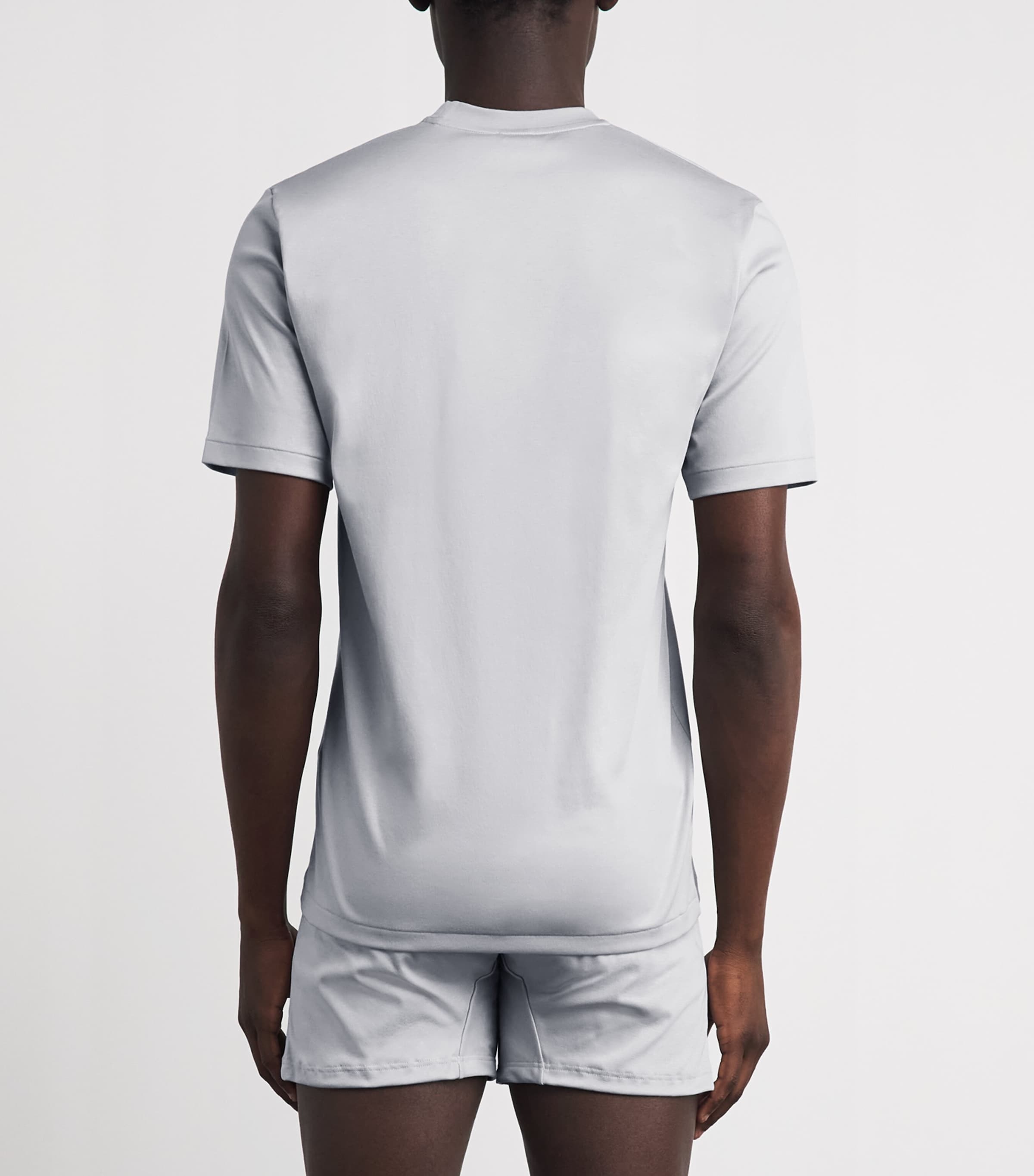 Zimmerli Mens 286 Sea Island T-Shirt Grey Blue Image 4